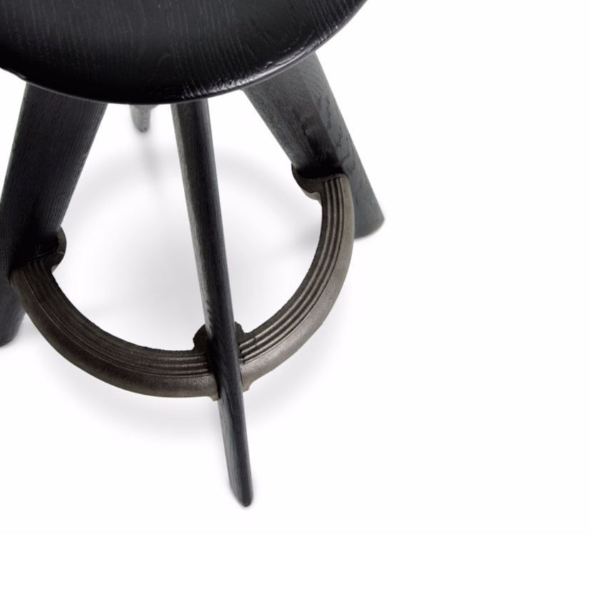 Barová židle SLAB černé dubové dřevo