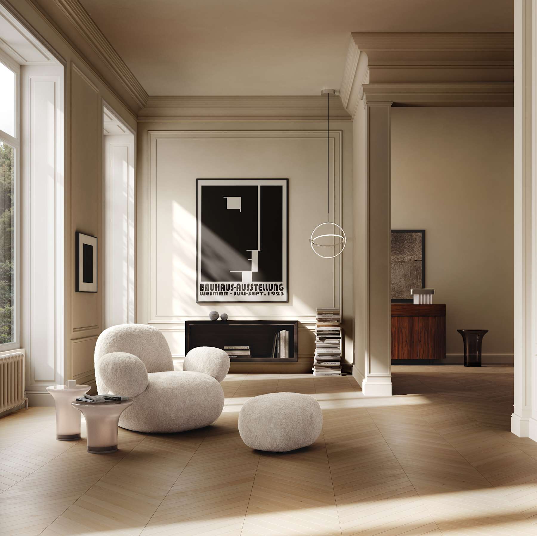 Podnóżek w tkanine Sheepskin TOE biały – 101 Copenhagen