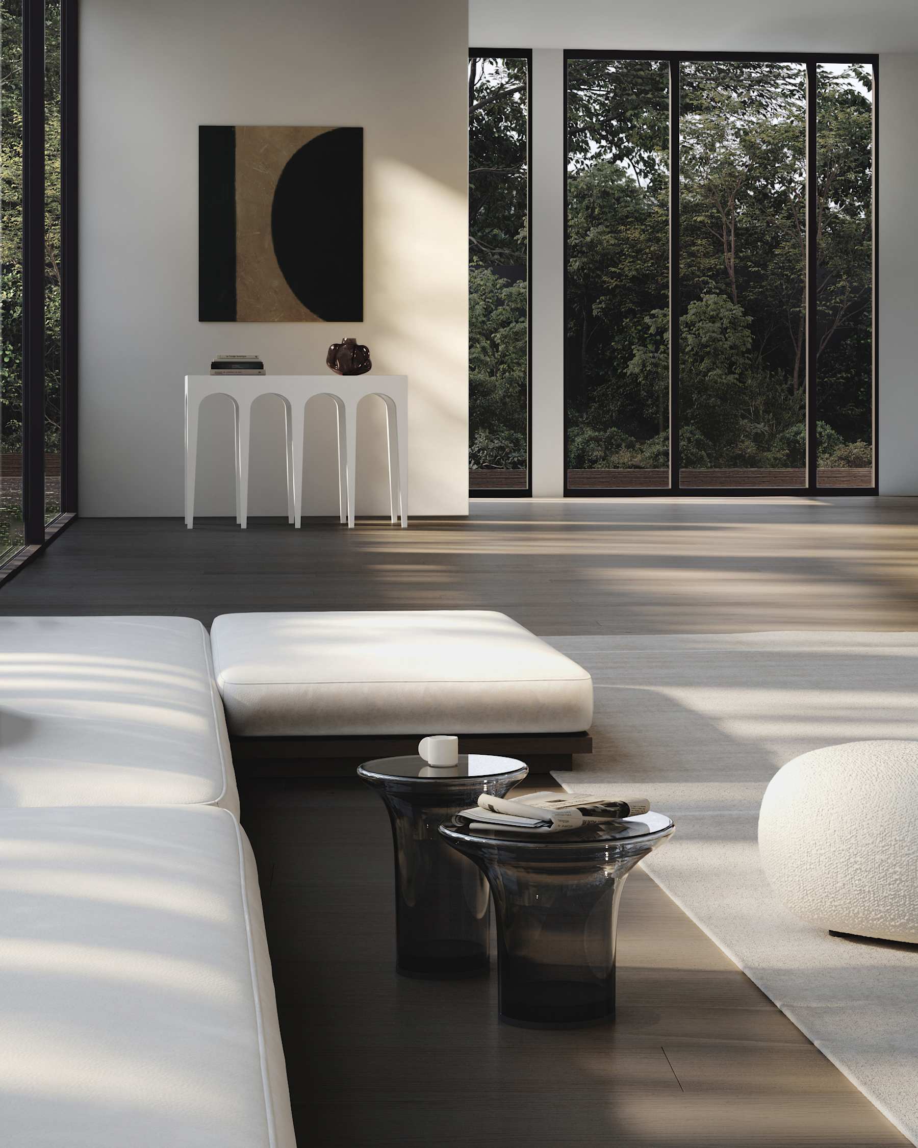 TRUMPET coffee table smoked glass