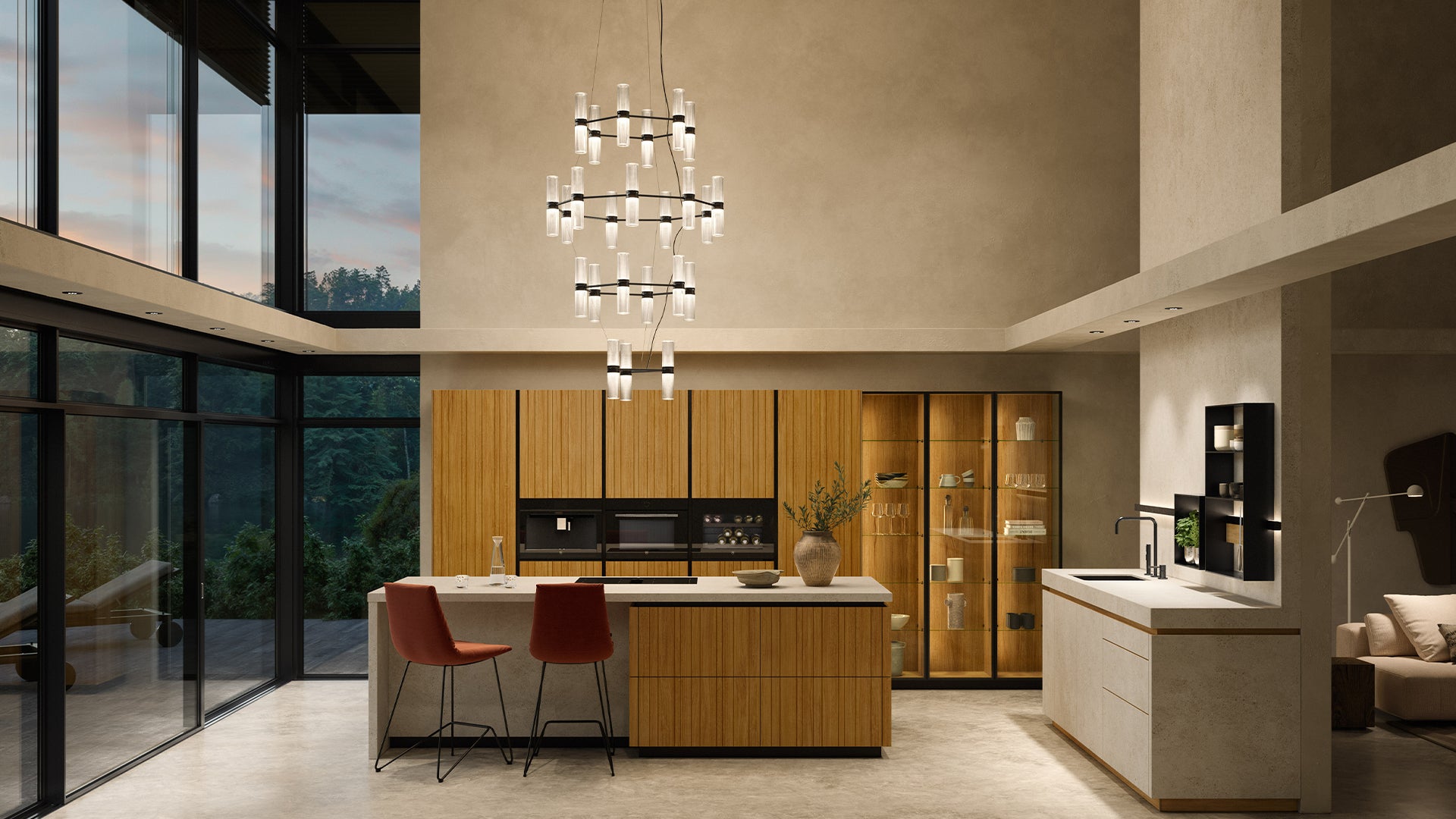 Lustr ZEPHYR průhledný s černým povrchem