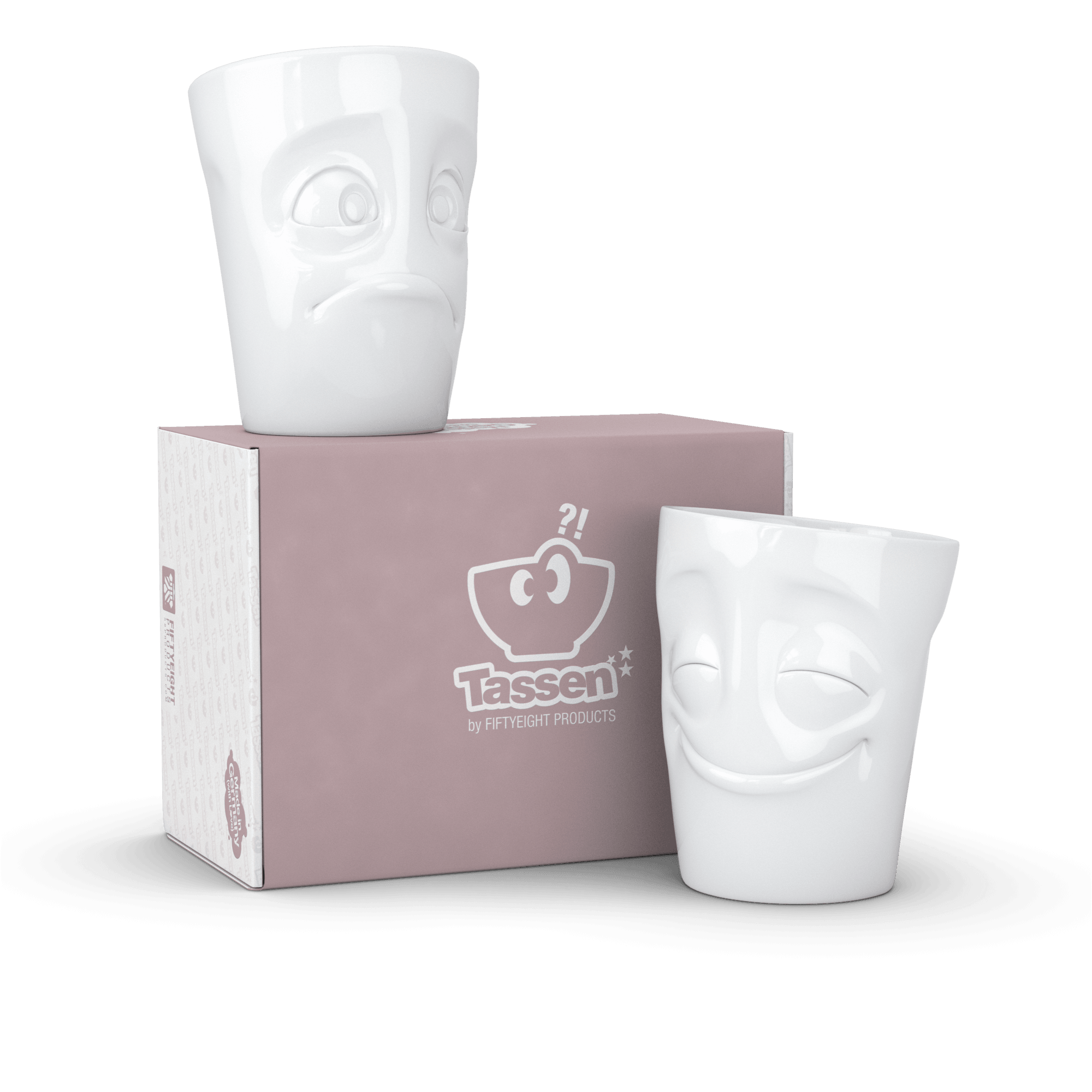 Zestaw kubków CHEERY & BAFFLED biały – 58products