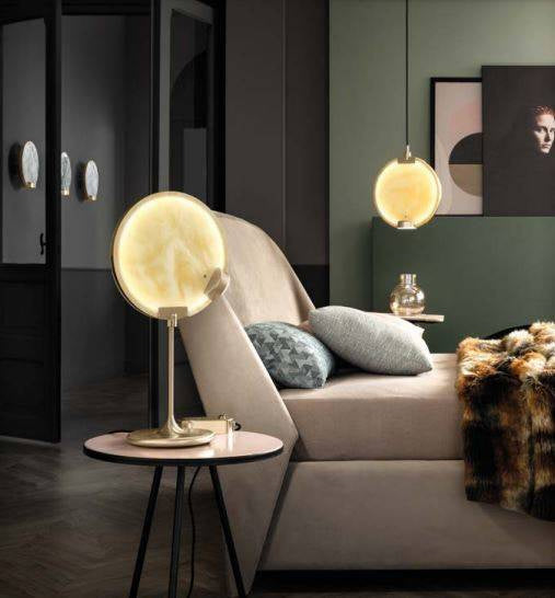 Lampa stołowa HORO TL szczotkowany mosiądz