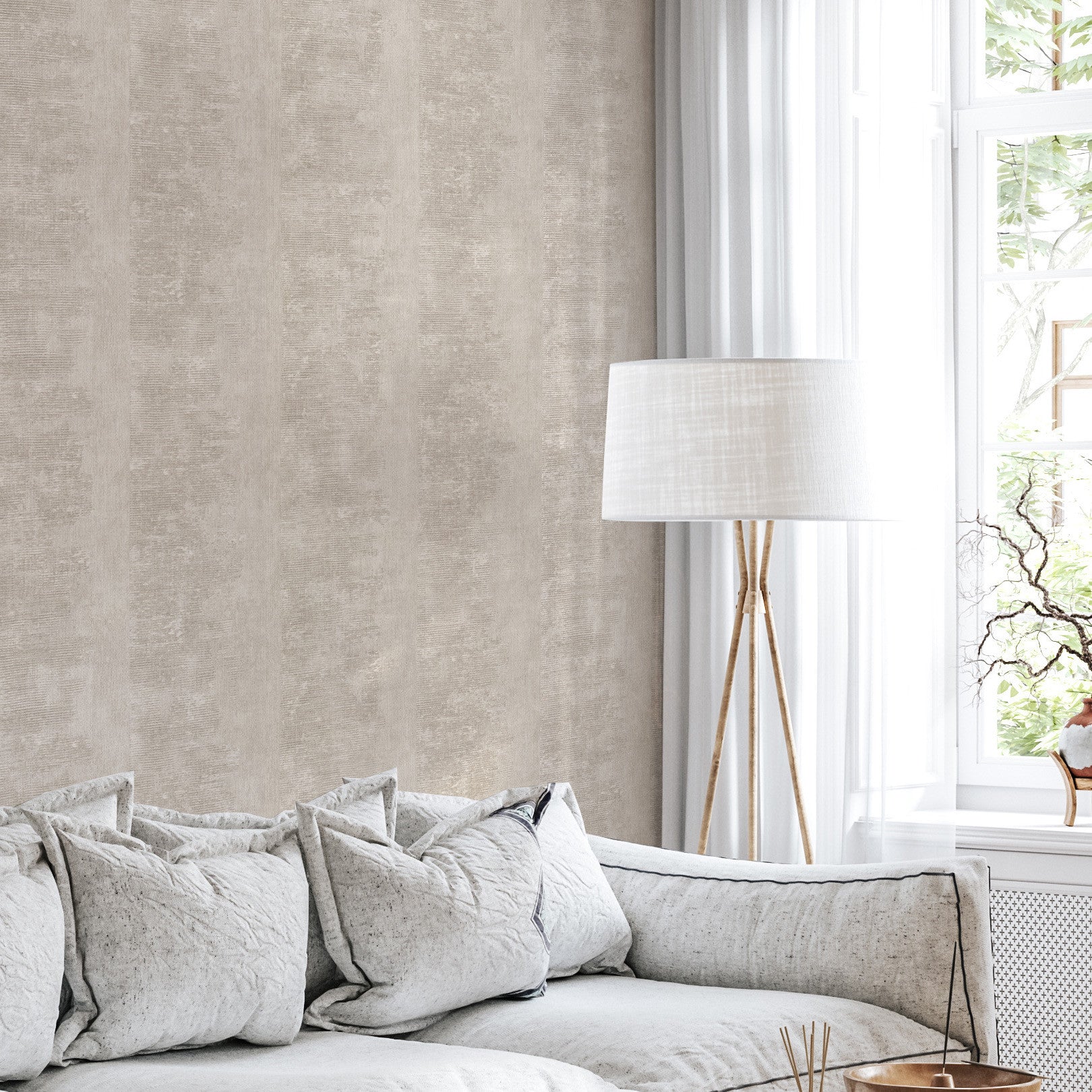 Tapeta strukturalní s efektem patiny ZUMAIA - GREGE hnědo-šedá