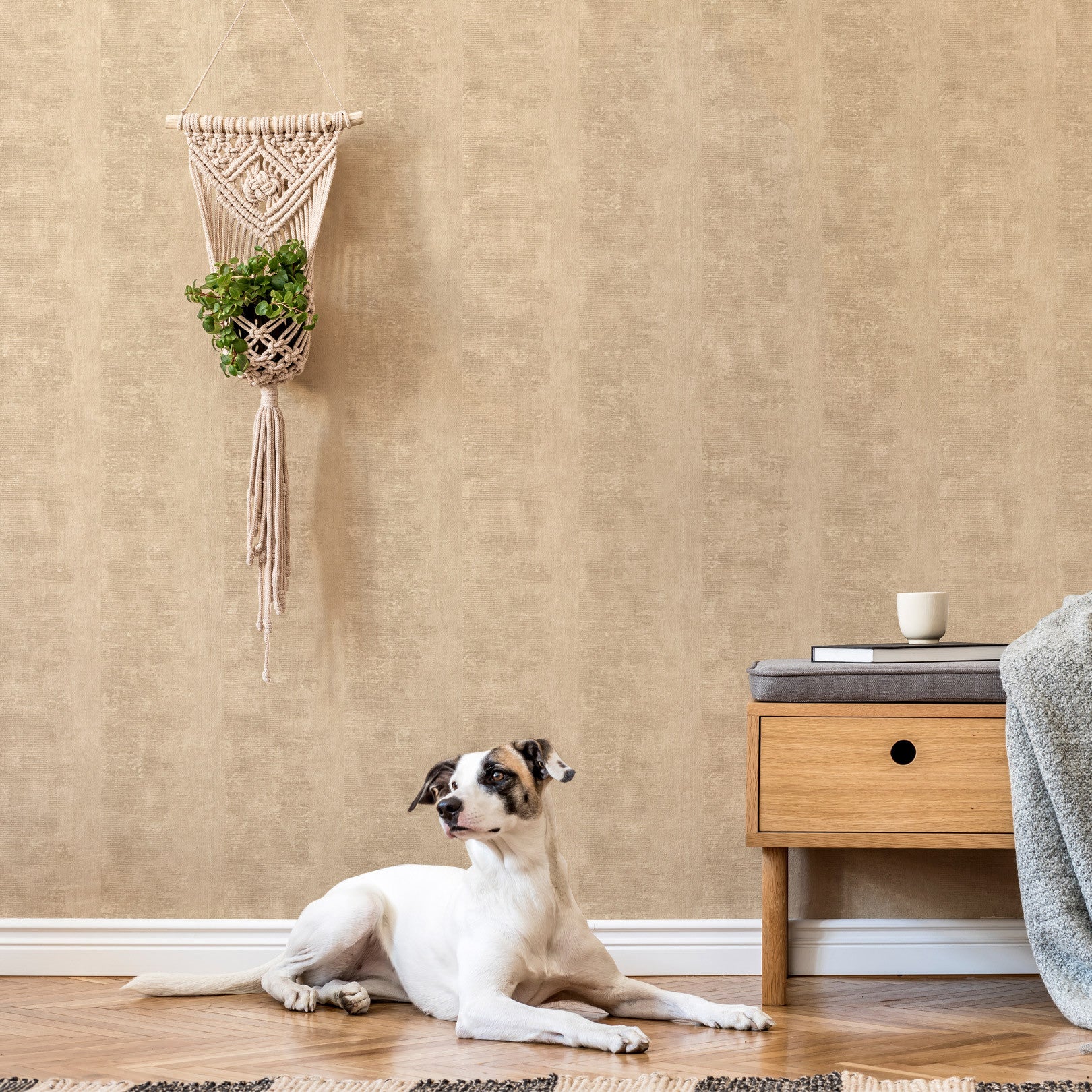 Tapeta strukturalní s efektem patiny ZUMAIA - SABLE béžová