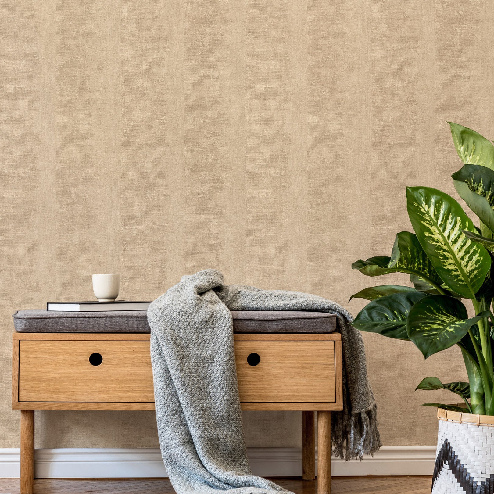 Tapeta strukturalní s efektem patiny ZUMAIA - SABLE béžová