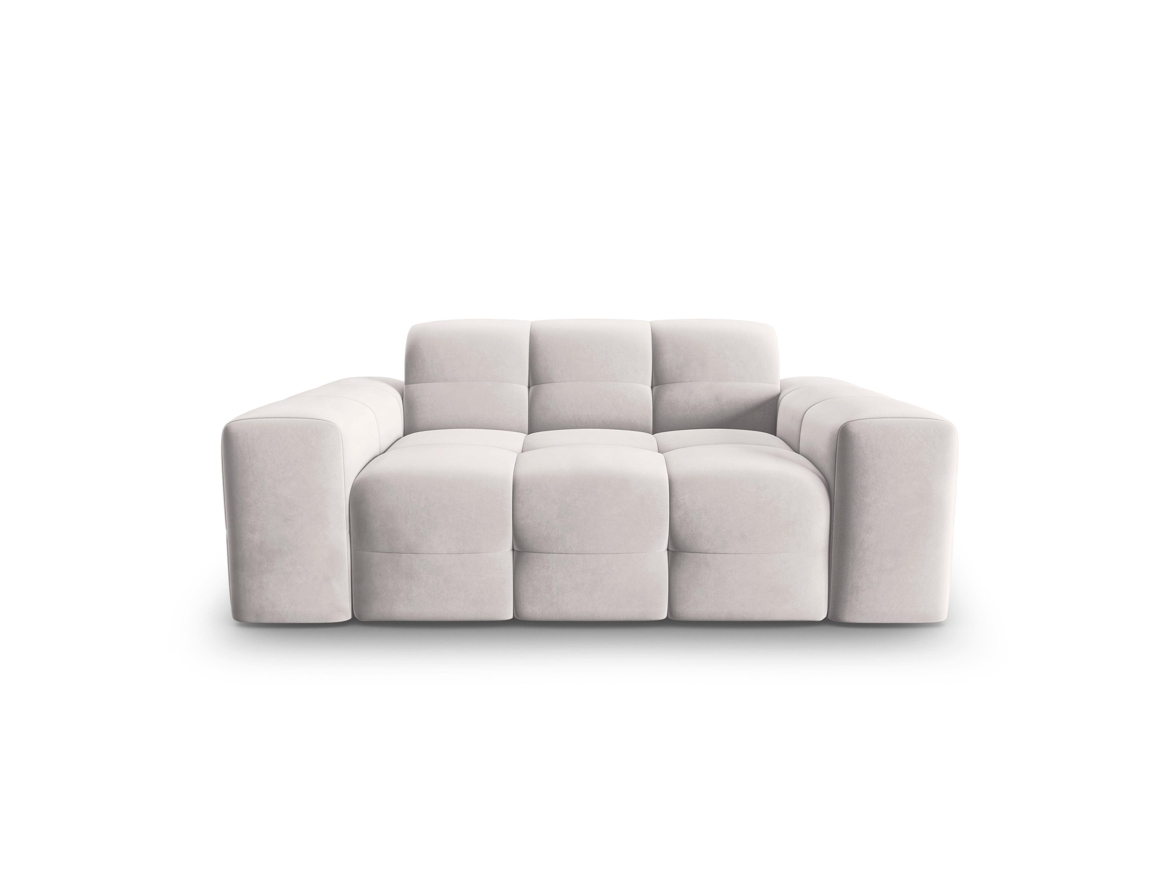 Sofa aksamitna 2-osobowa KENDAL jasnoszary Micadoni    Eye on Design