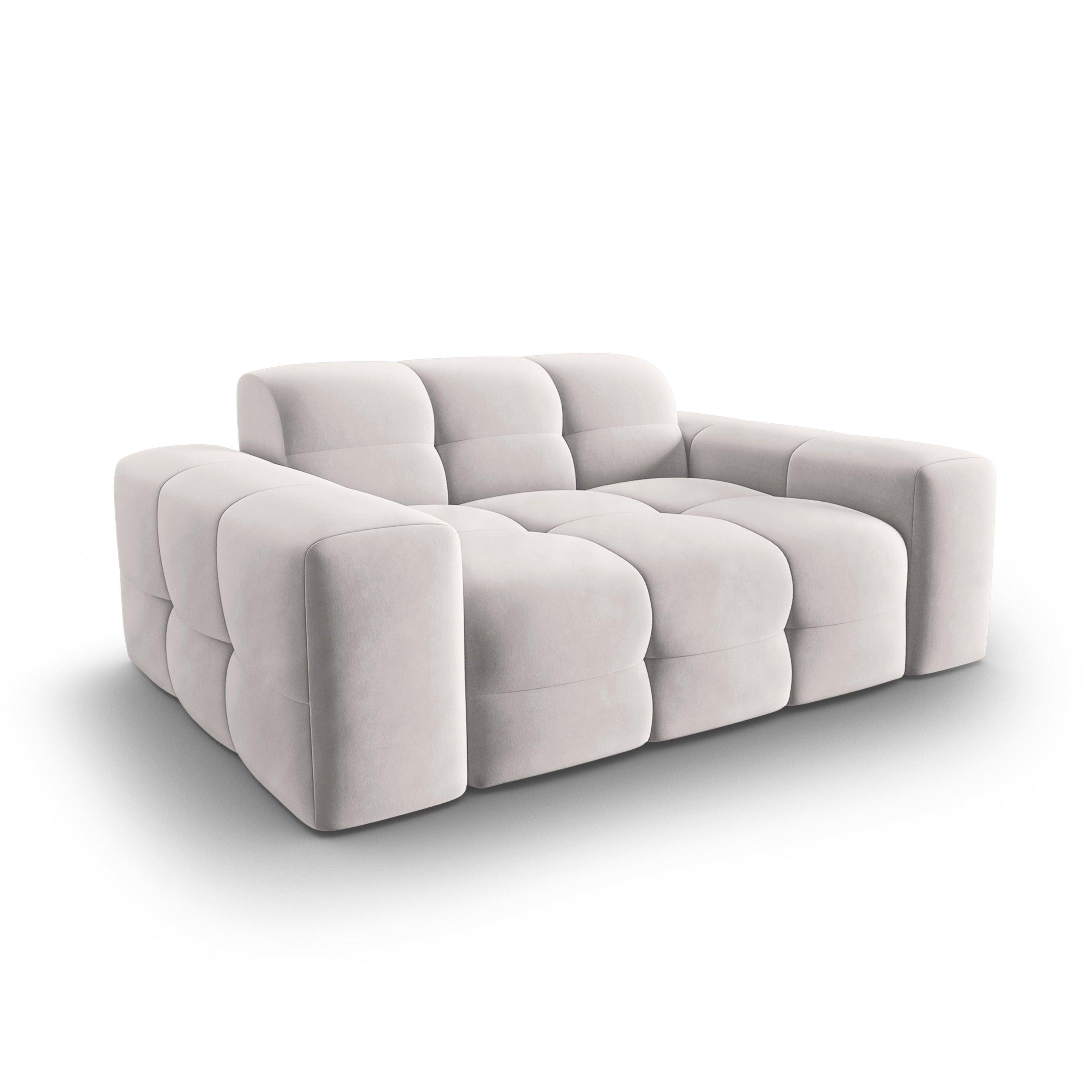 Sofa aksamitna 2-osobowa KENDAL jasnoszary Micadoni    Eye on Design