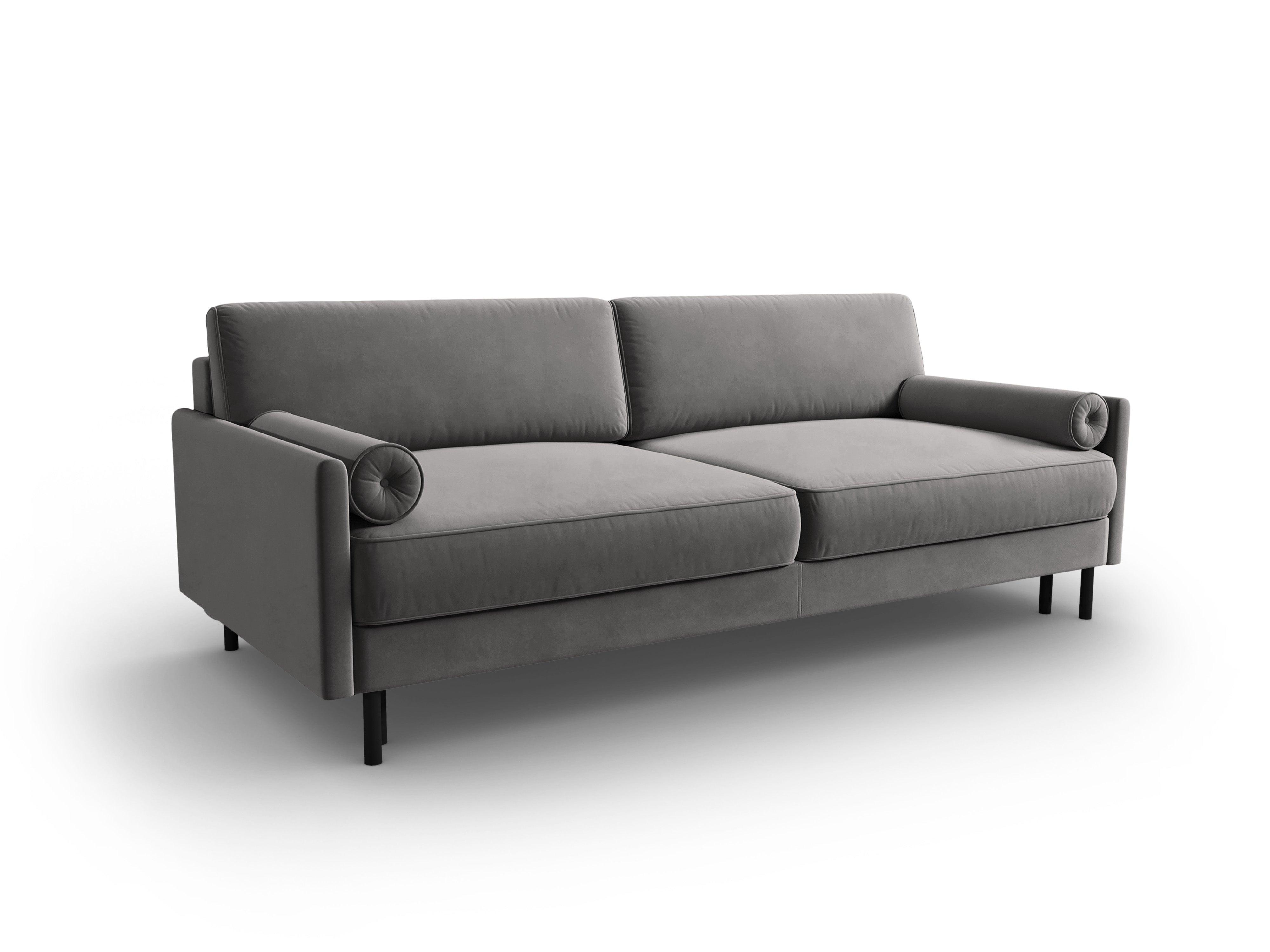 Sofa aksamitna z funkcją spania SCOTT jasnoszary Micadoni    Eye on Design