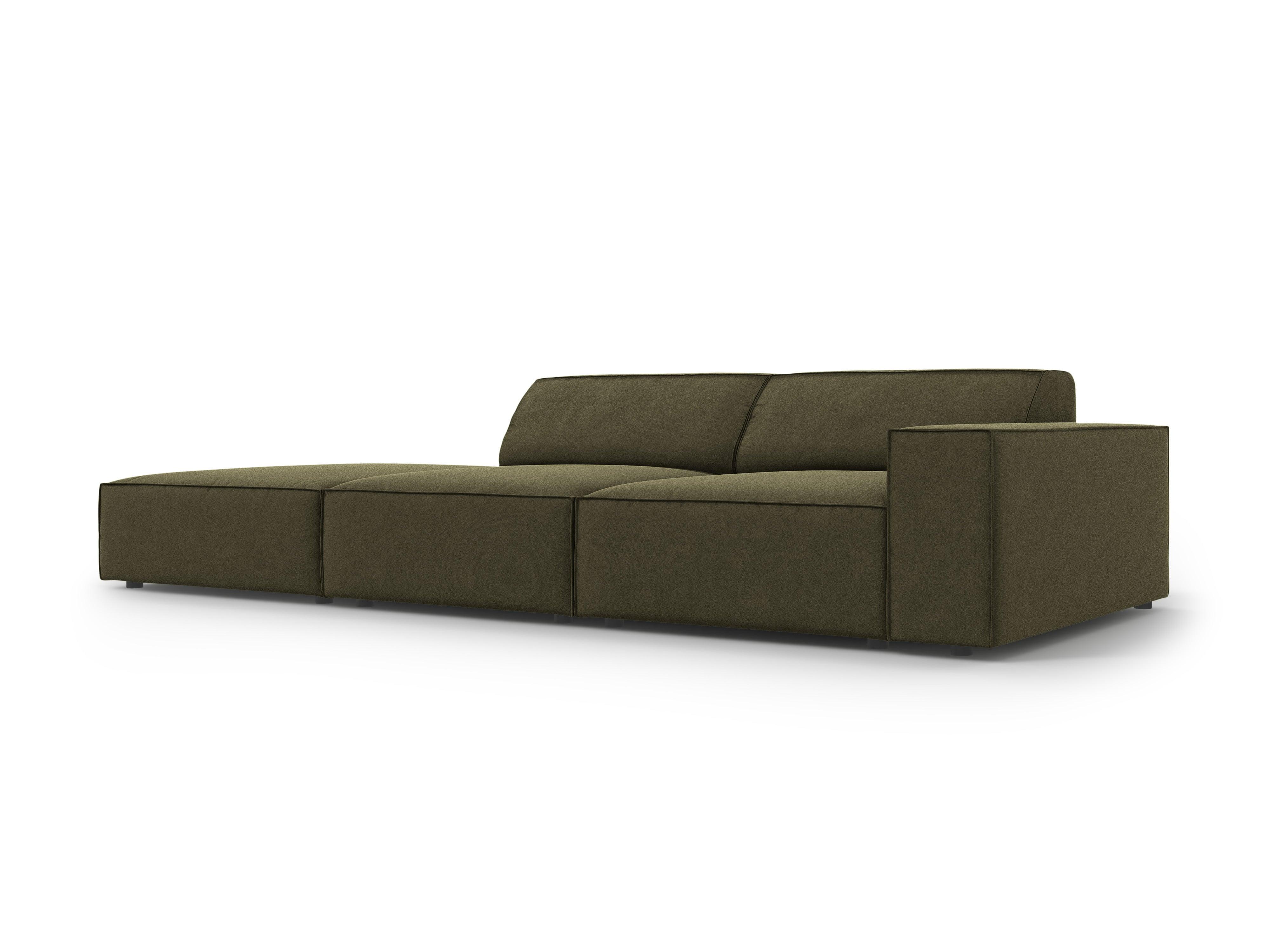Sofa aksamitna lewostronna 3-osobowa JODIE zielony Micadoni    Eye on Design