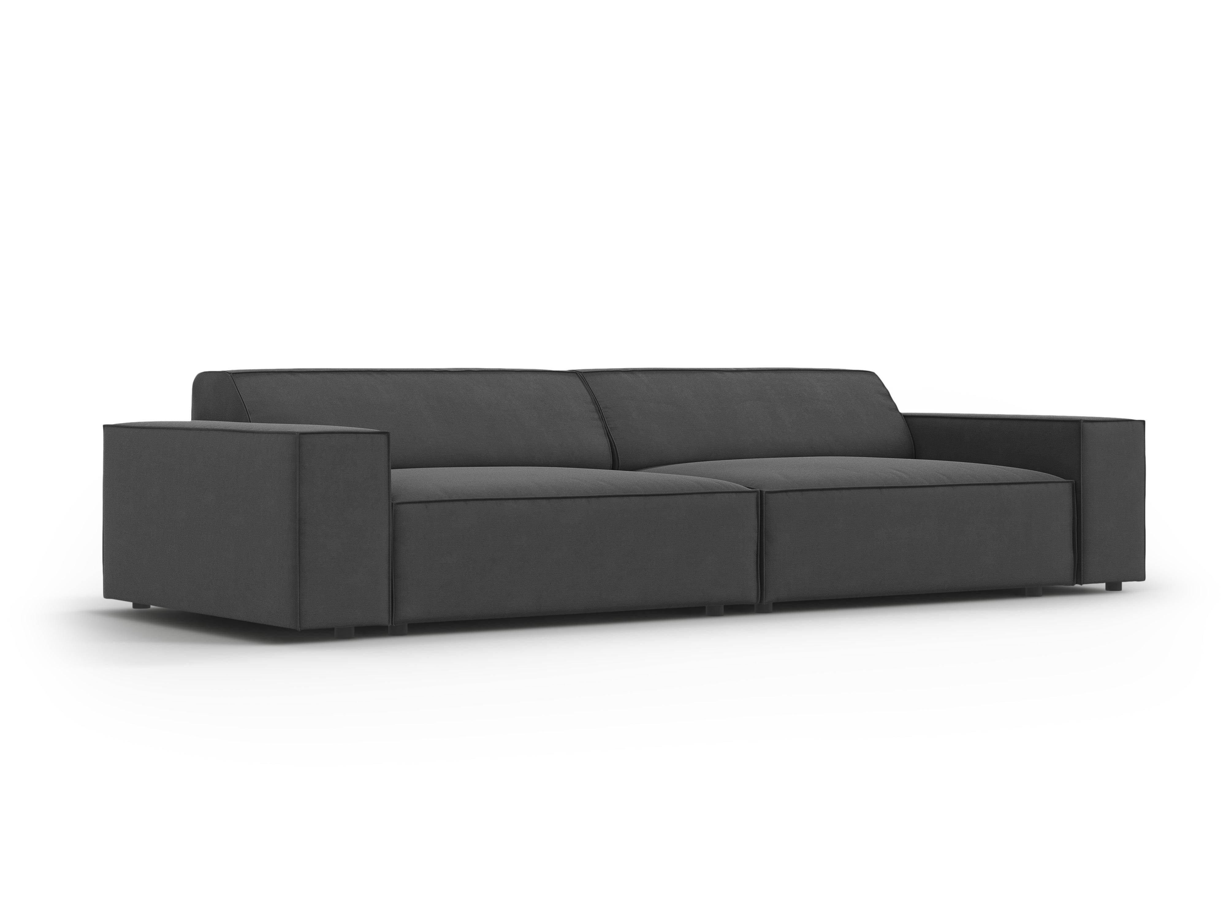 Sofa aksamitna 3-osobowa JODIE ciemnoszary Micadoni    Eye on Design
