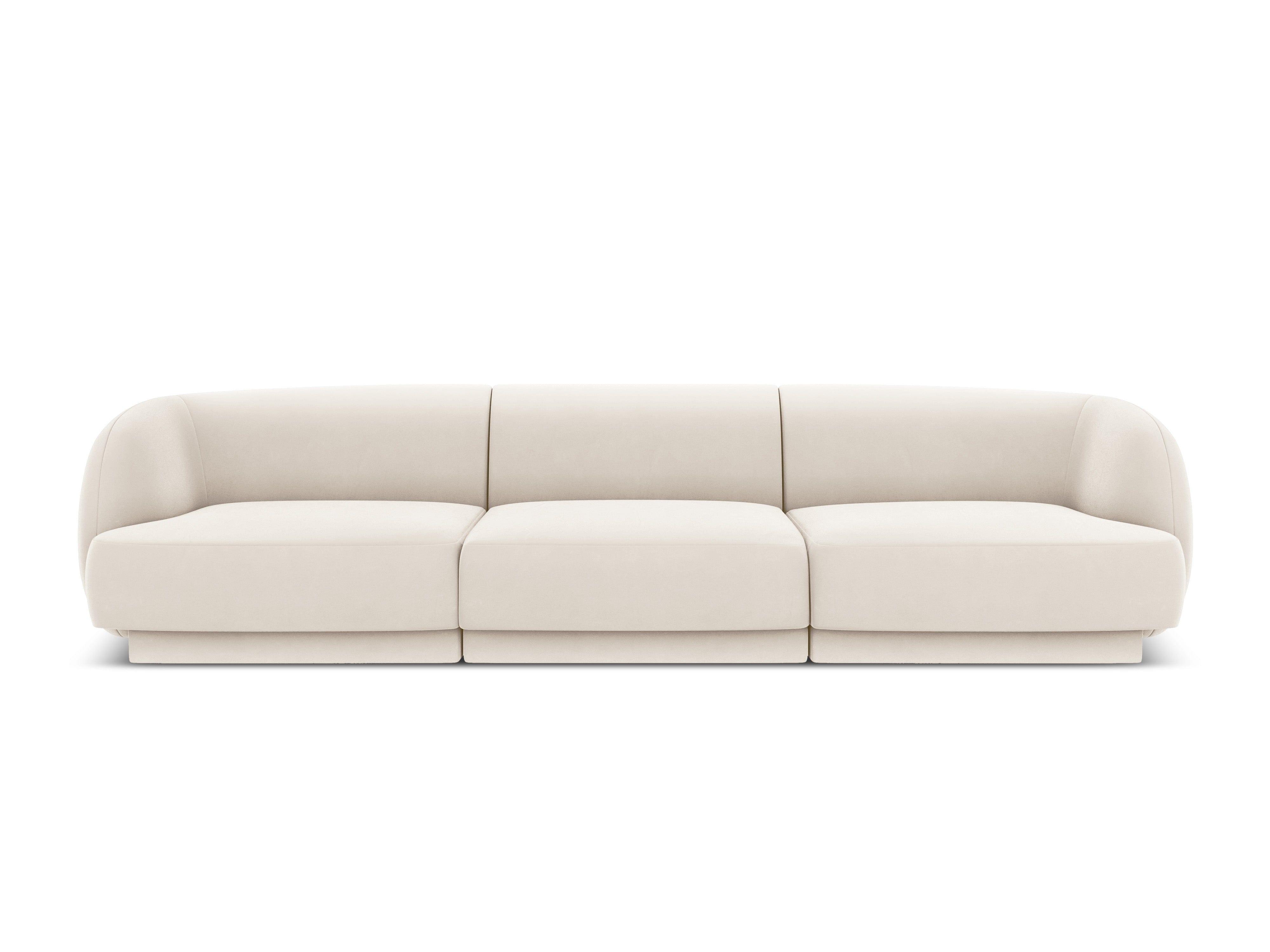 Sofa aksamitna 3-osobowa MILEY beżowy Micadoni    Eye on Design
