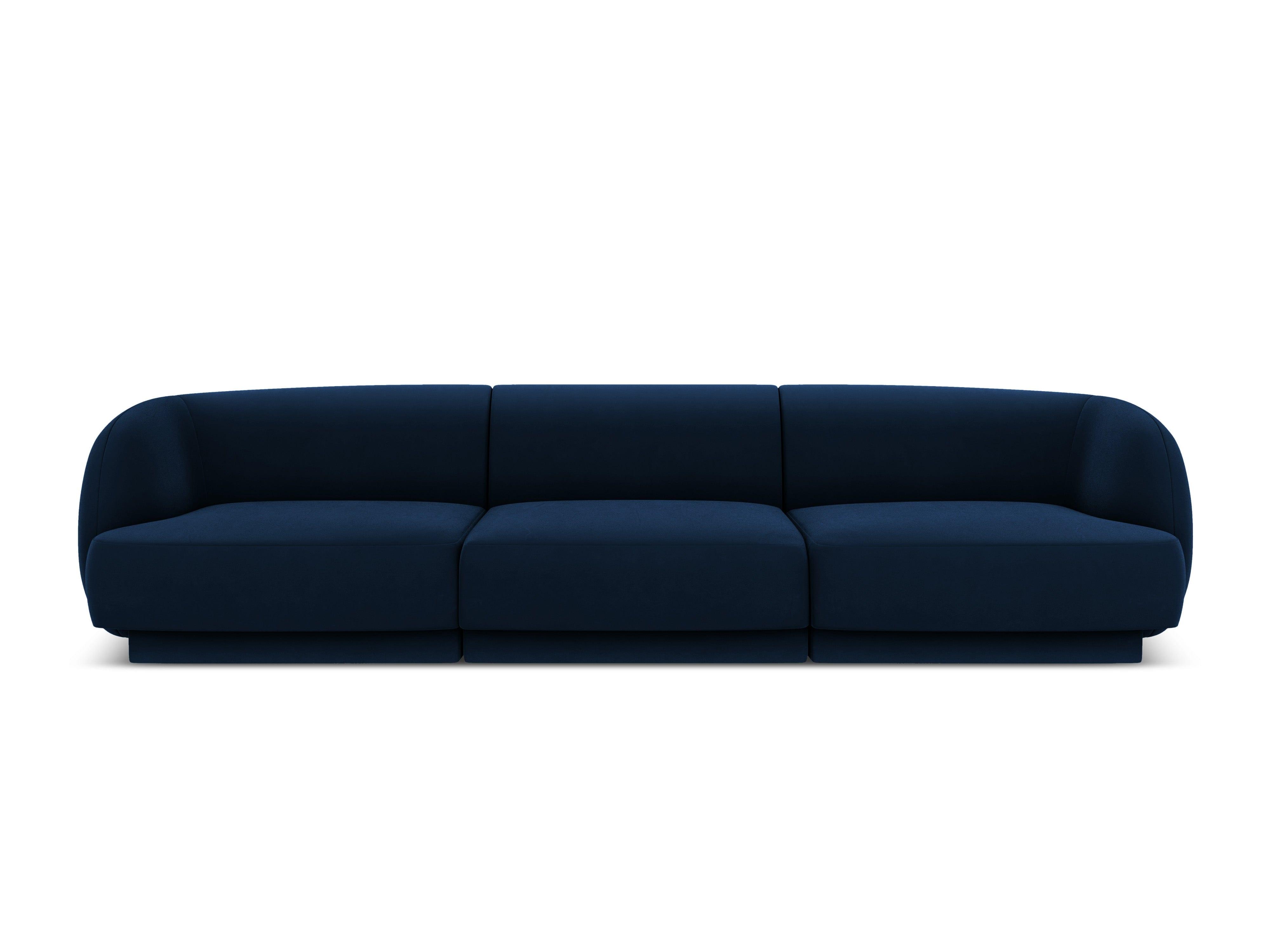 Sofa aksamitna 3-osobowa MILEY granat królewski Micadoni    Eye on Design