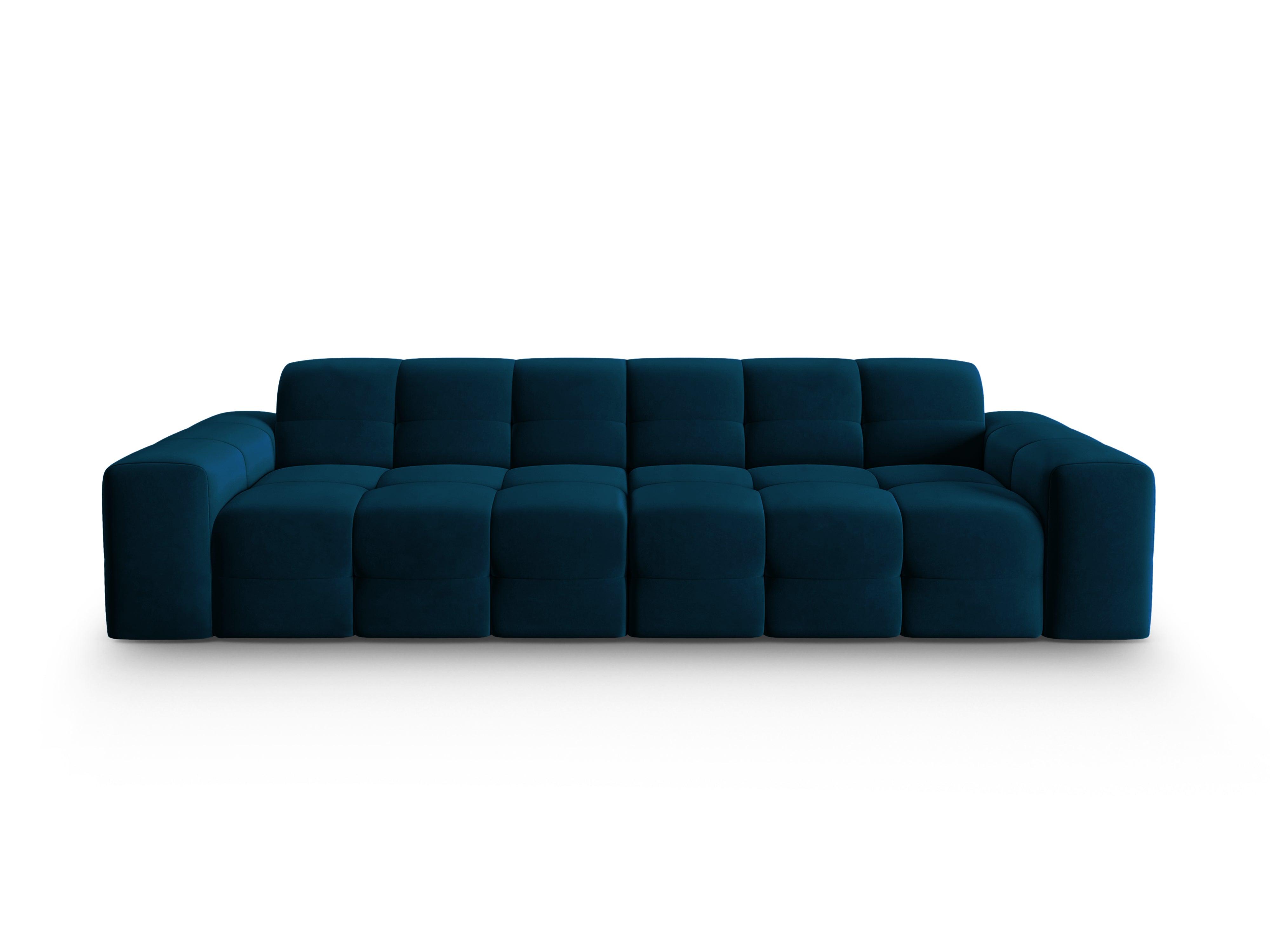 Sofa aksamitna 4-osobowa KENDAL granatowy Micadoni    Eye on Design
