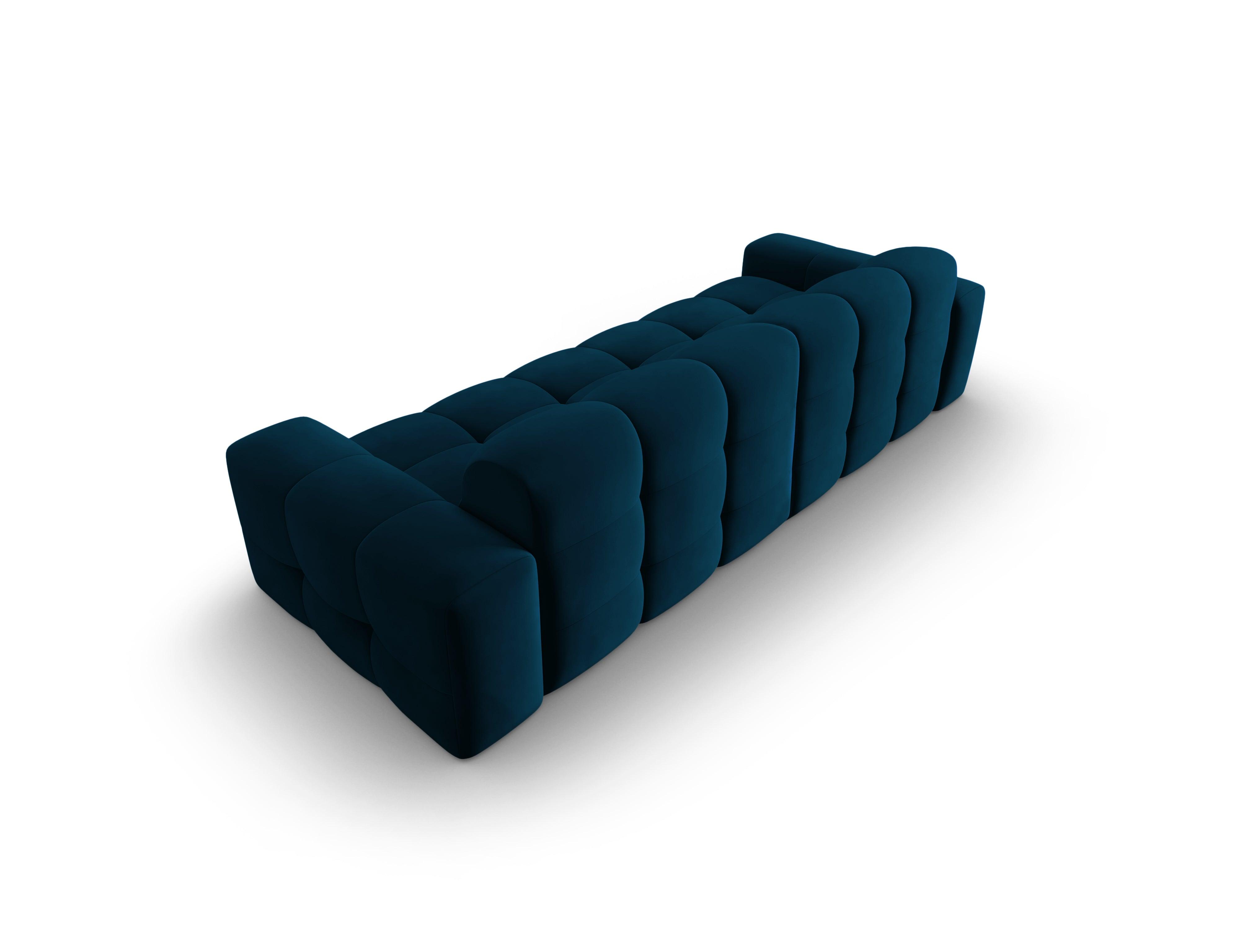 Sofa aksamitna 4-osobowa KENDAL granatowy Micadoni    Eye on Design
