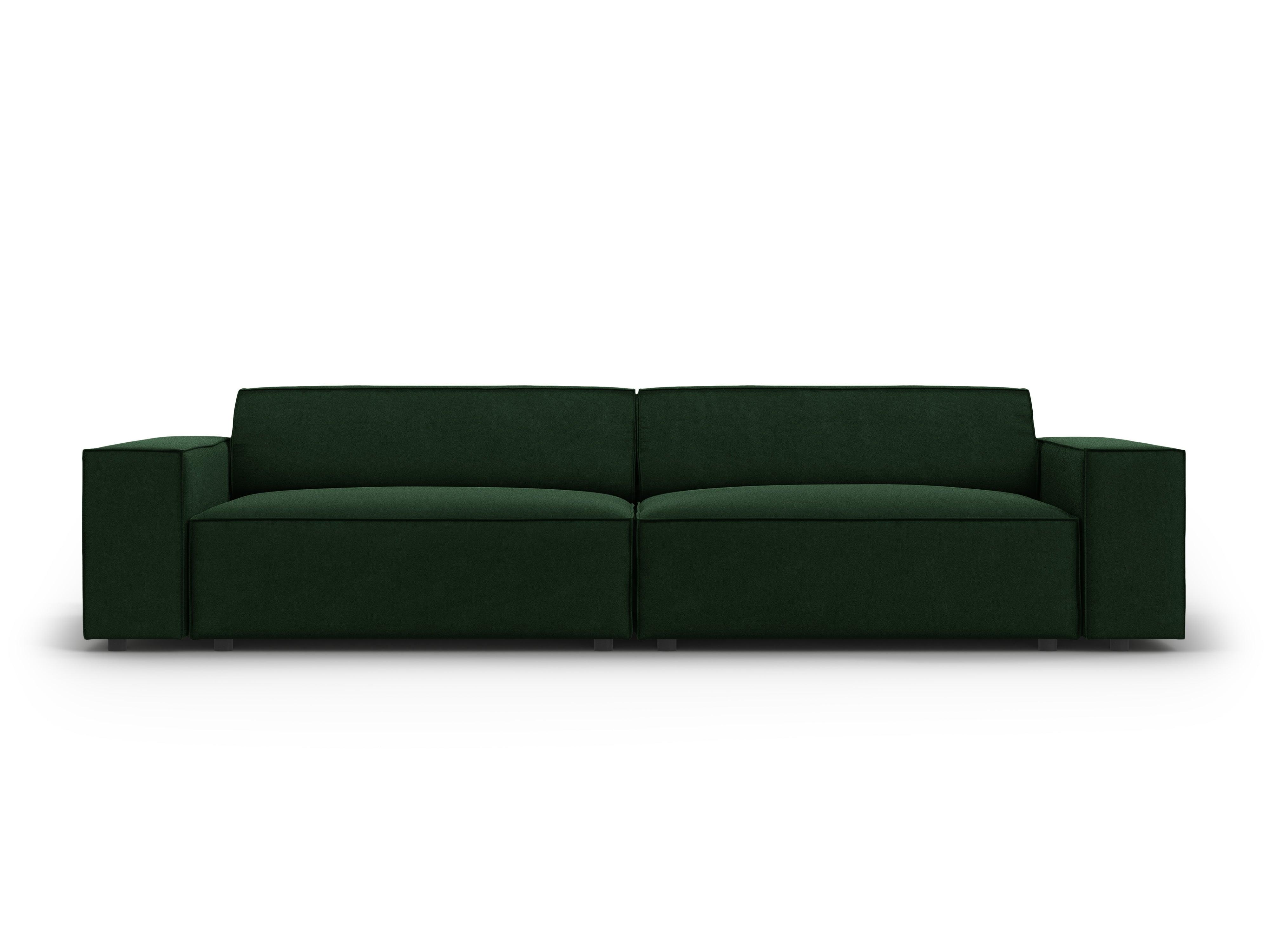 Sofa aksamitna 4-osobowa JODIE butelkowa zieleń – Micadoni