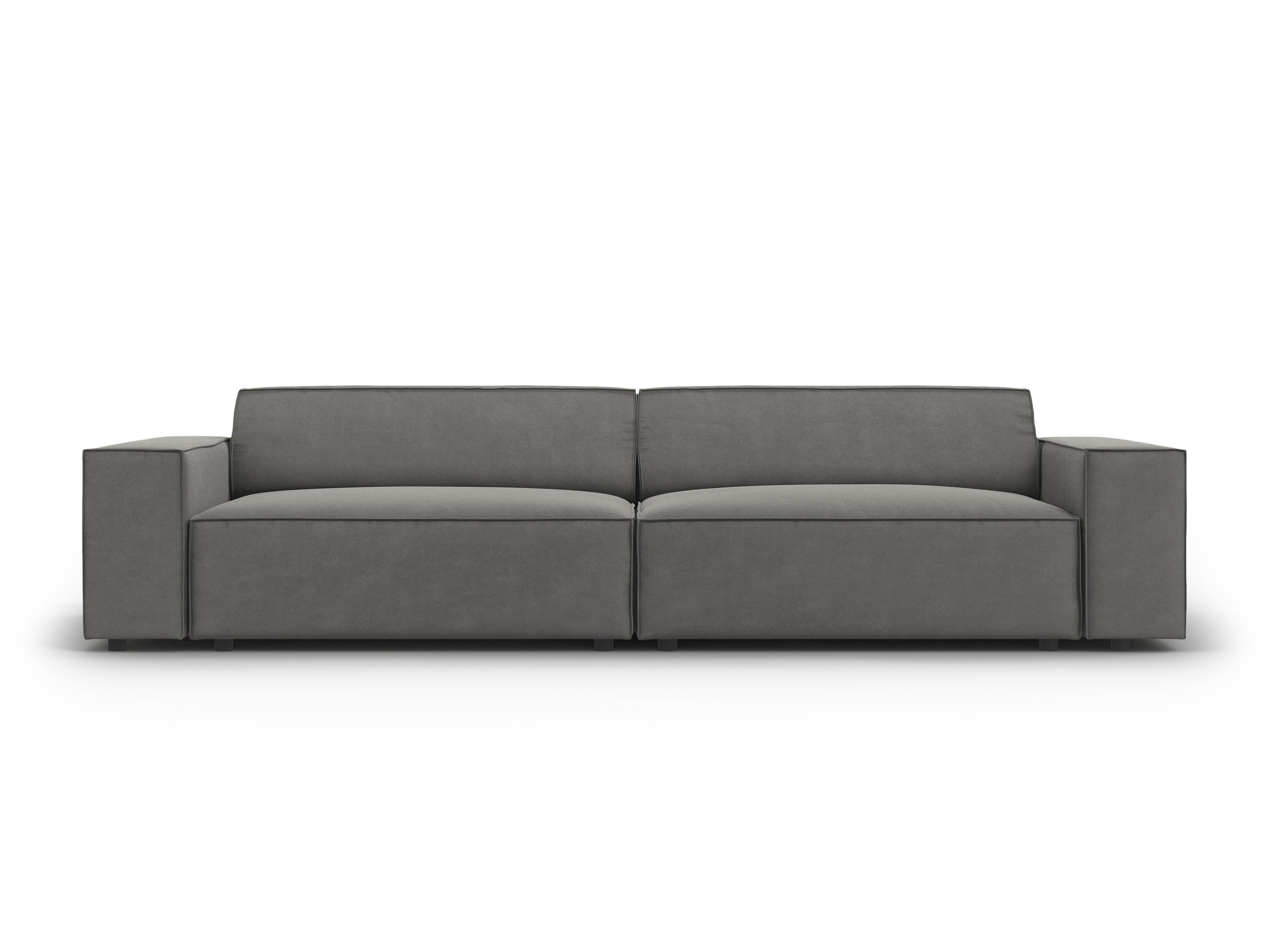 Sofa aksamitna 4-osobowa JODIE jasnoszary Micadoni    Eye on Design