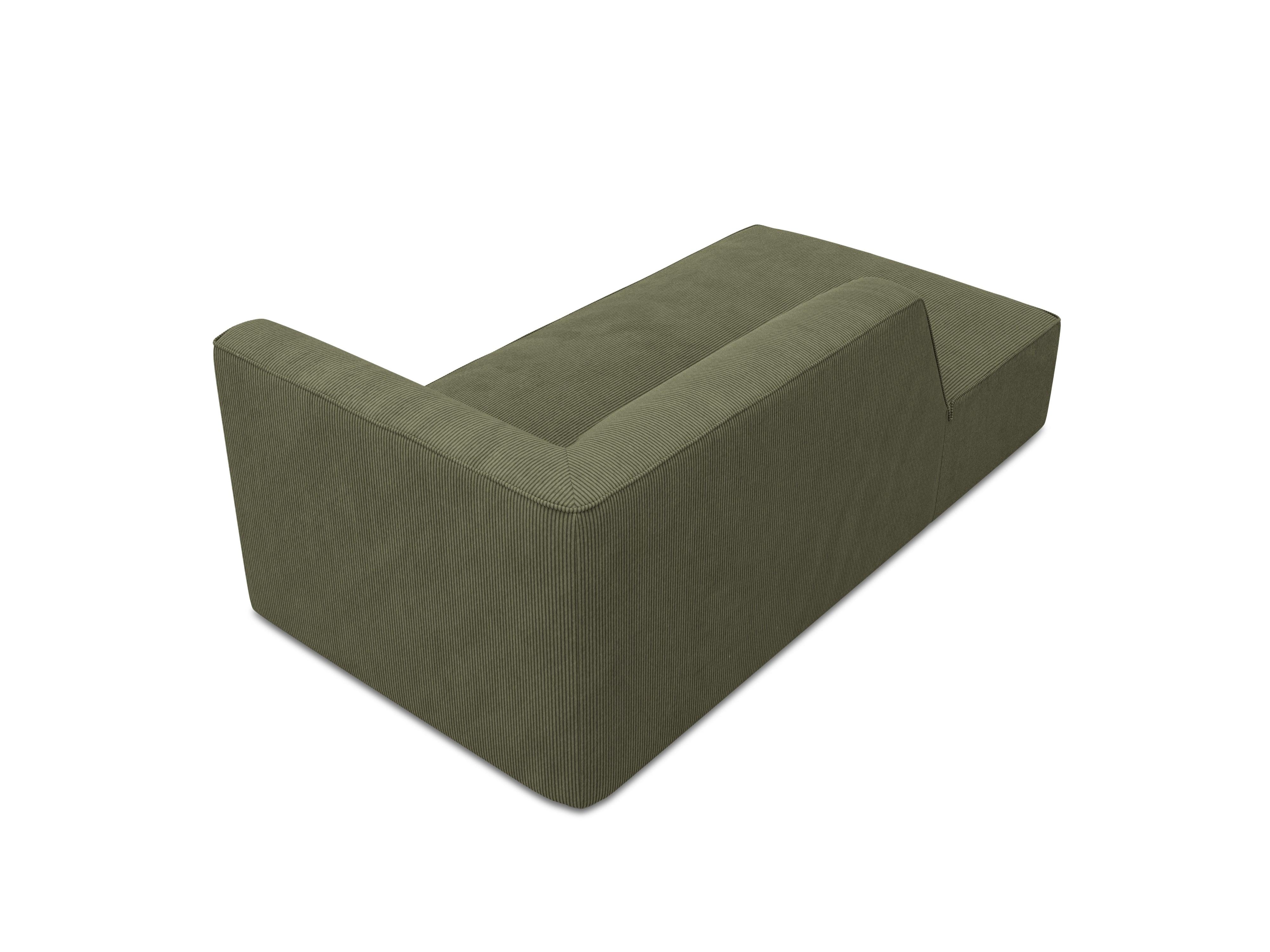 Szezlong sztruksowy lewostronny RUBY zielony Micadoni    Eye on Design