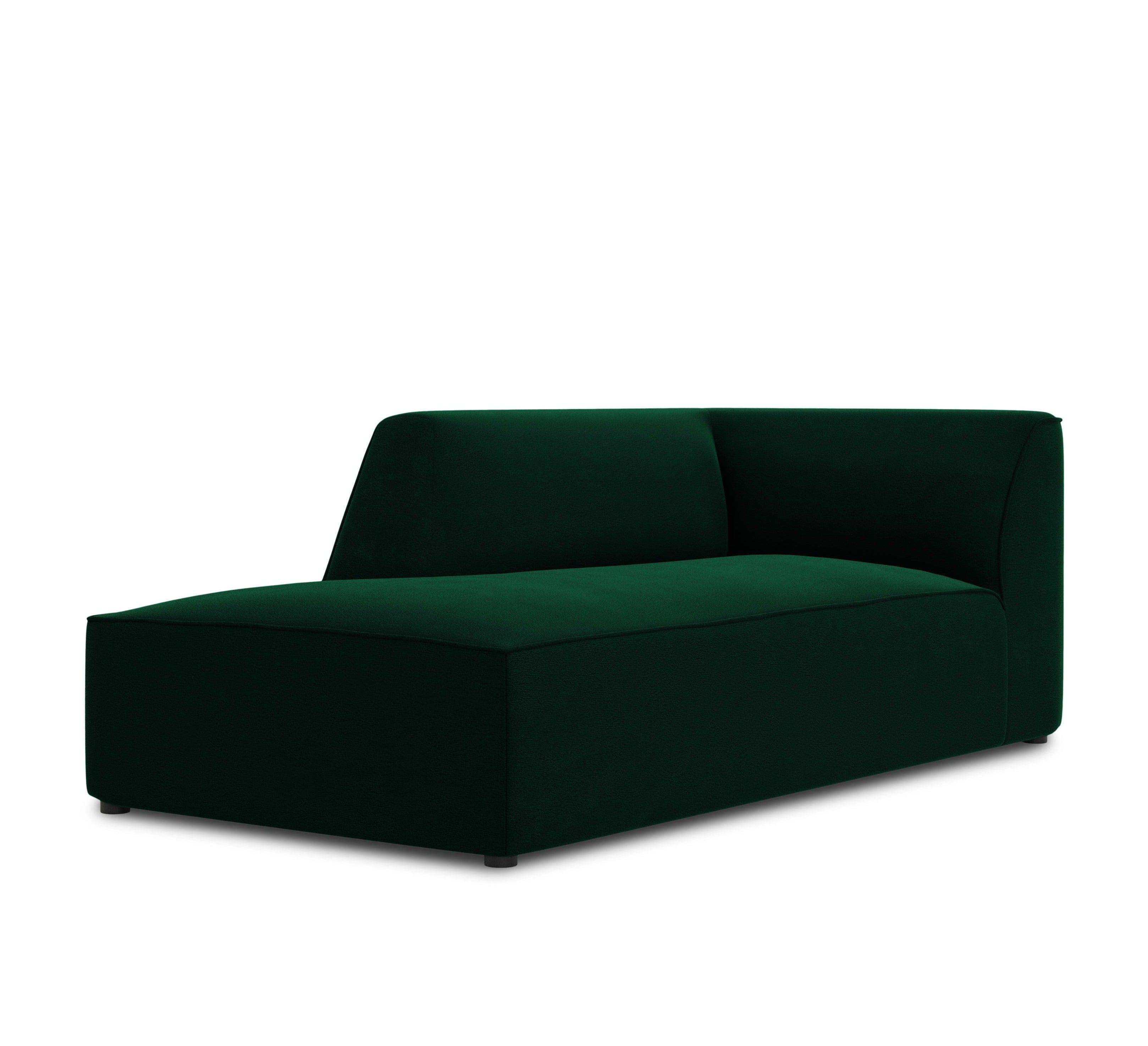 Szezlong aksamitny lewostronny RUBY butelkowa zieleń Micadoni    Eye on Design