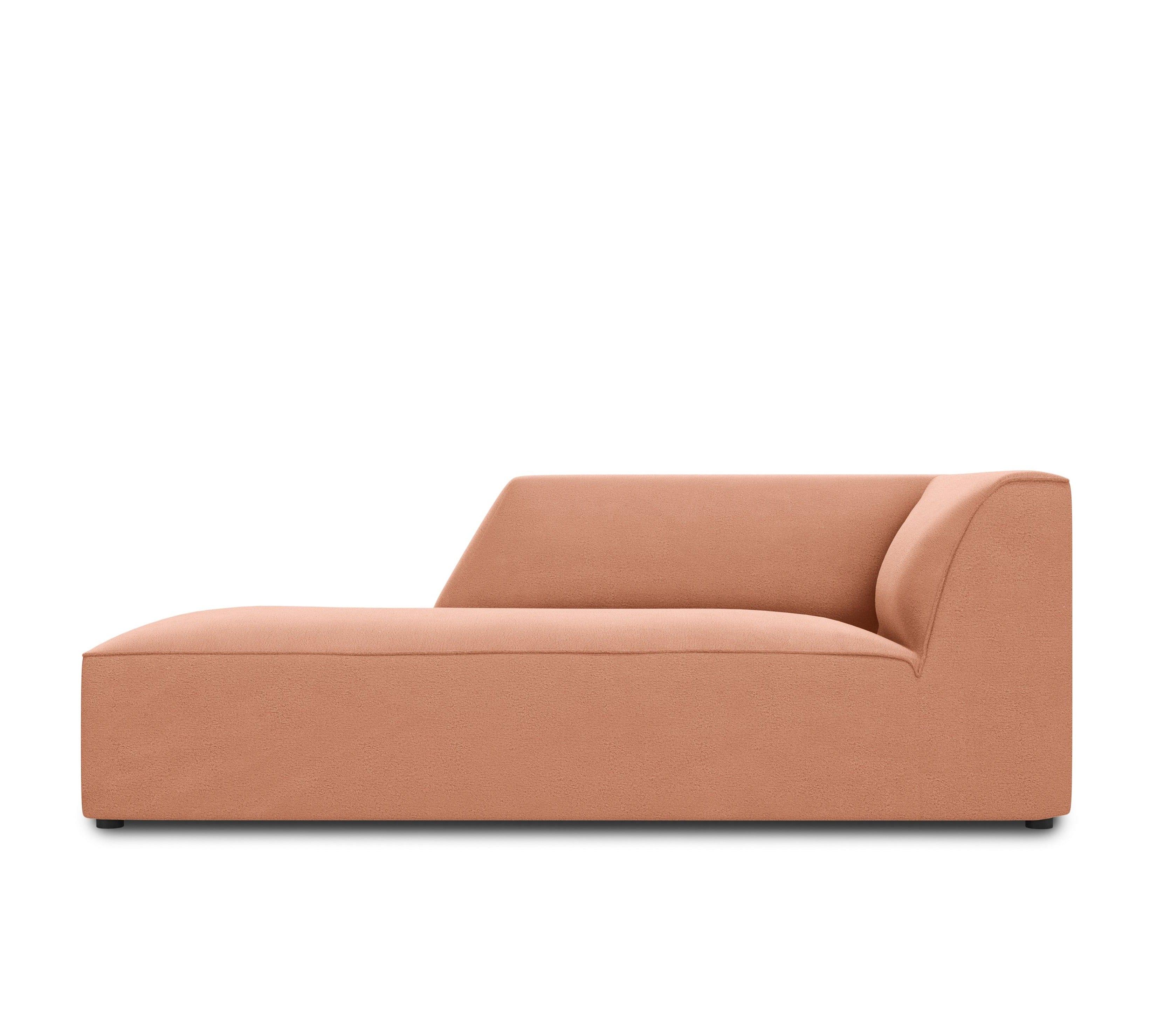 Szezlong aksamitny lewostronny RUBY łososiowy Micadoni    Eye on Design