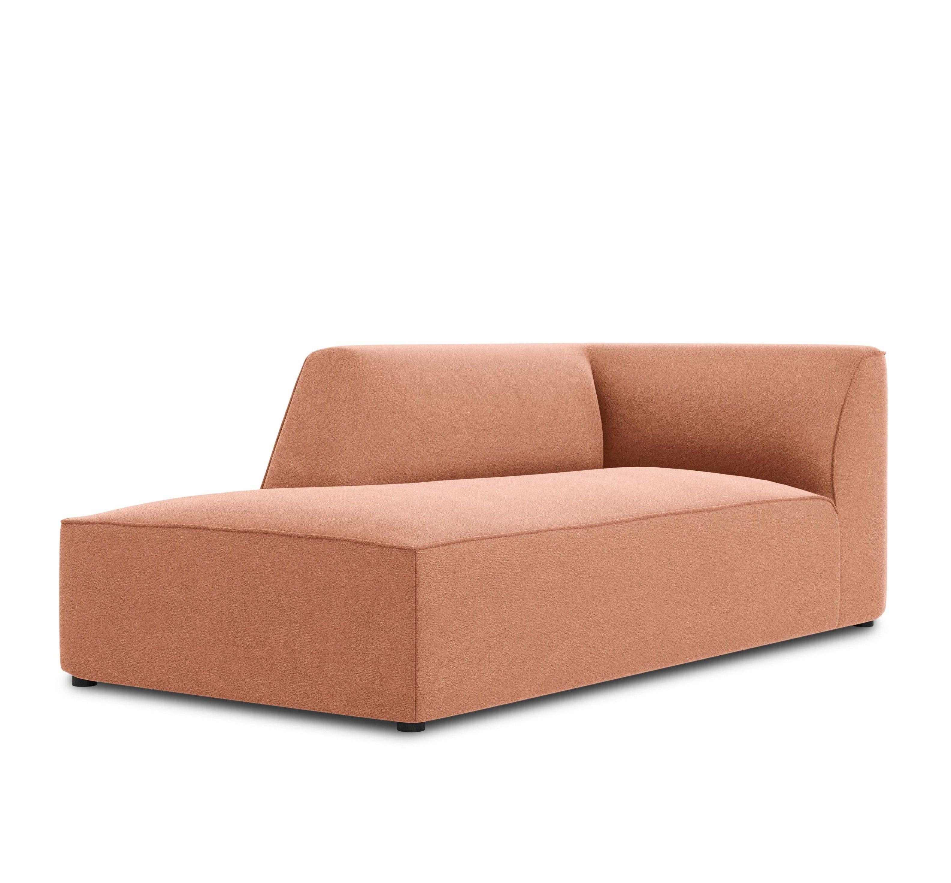 Szezlong aksamitny lewostronny RUBY łososiowy Micadoni    Eye on Design