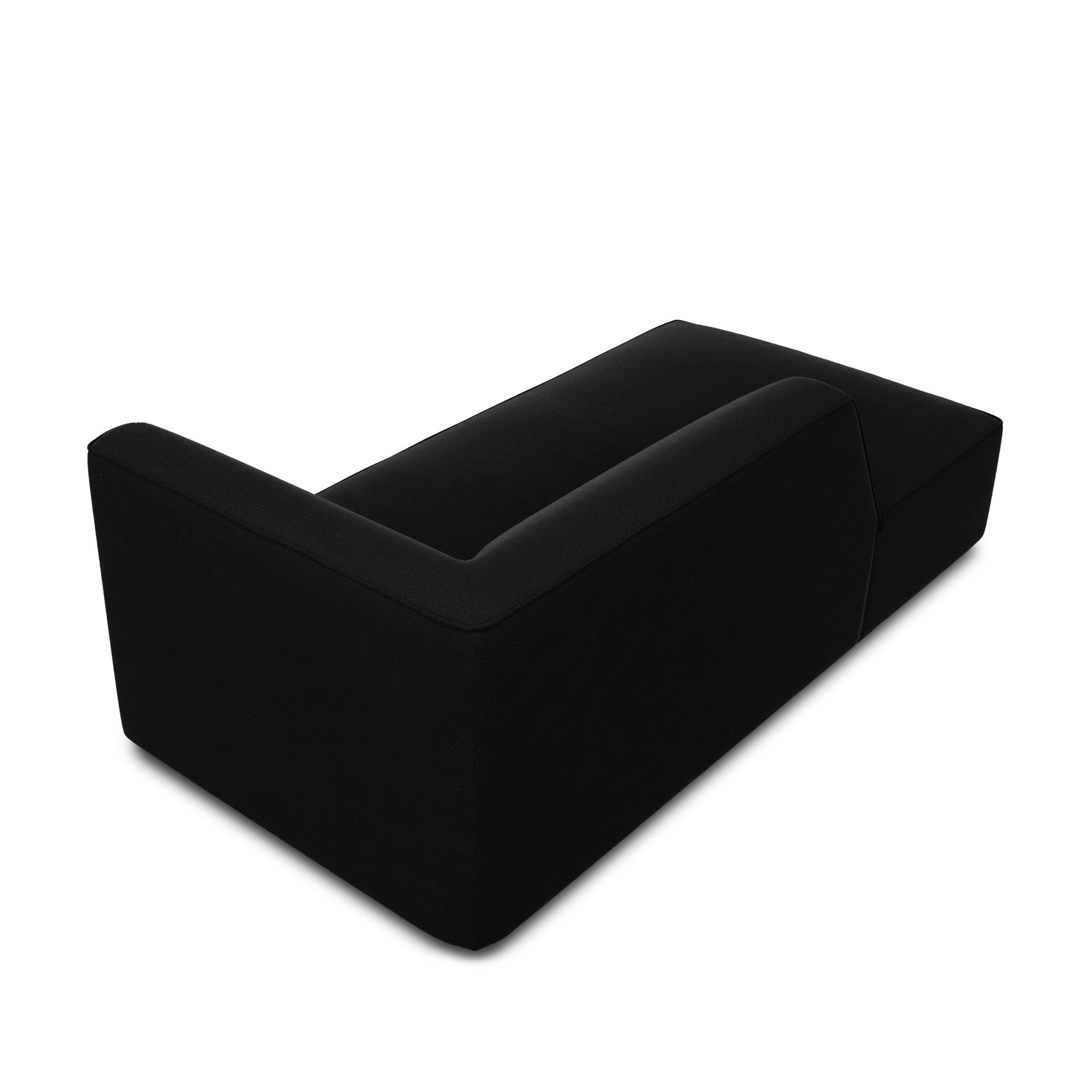 Szezlong aksamitny lewostronny RUBY czarny Micadoni    Eye on Design