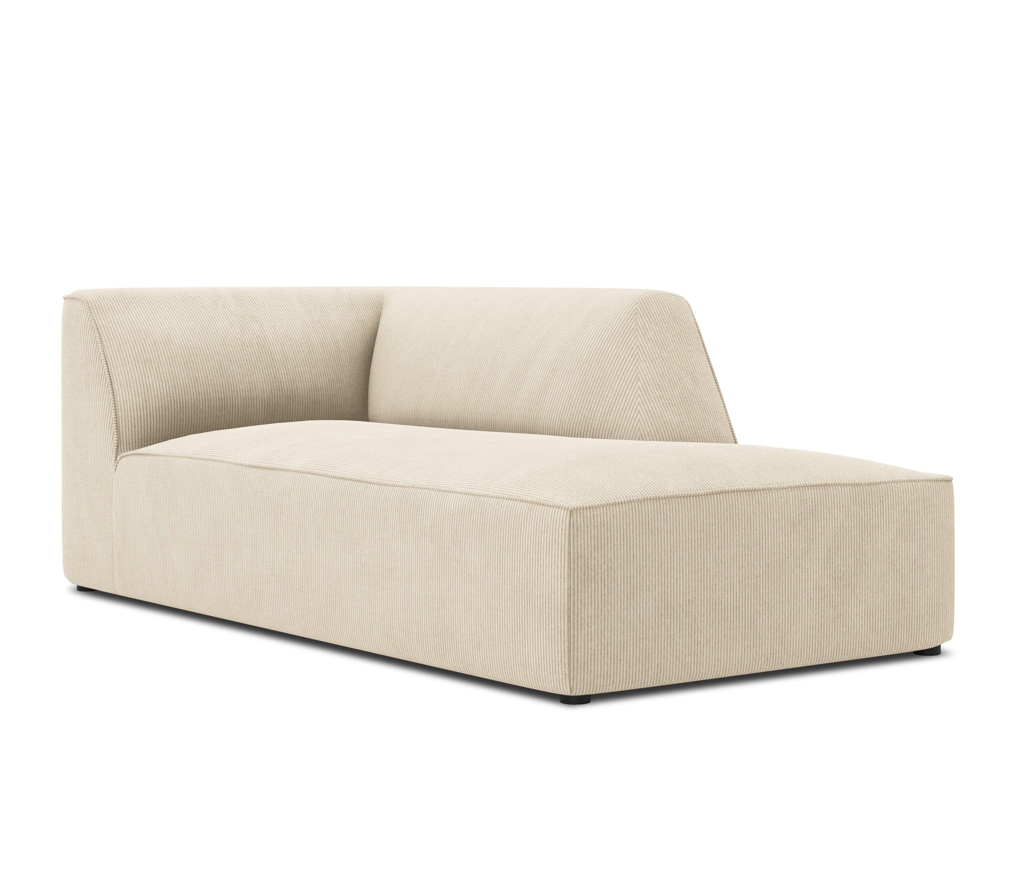 Szezlong sztruksowy prawostronny RUBY beżowy Micadoni    Eye on Design