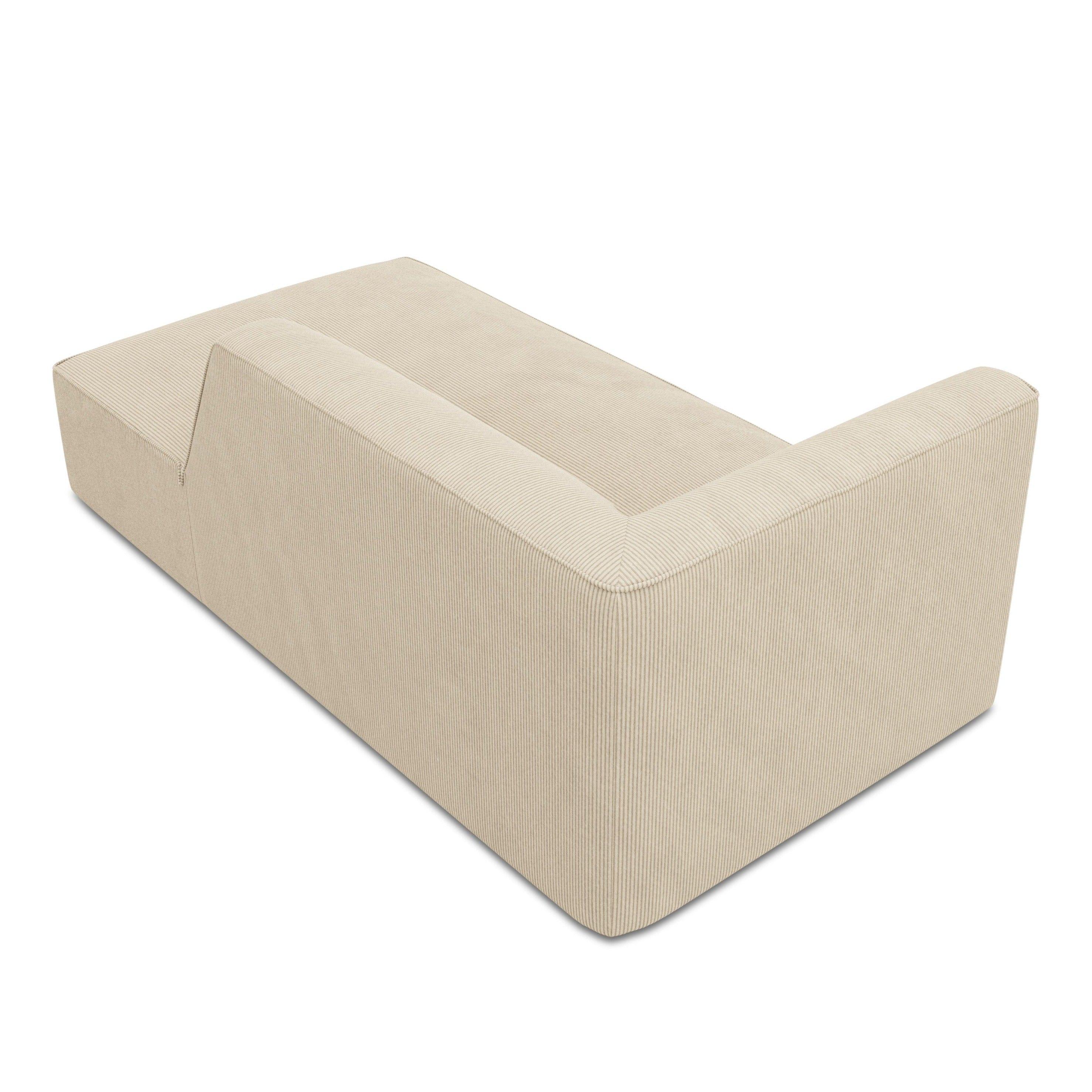 Szezlong sztruksowy prawostronny RUBY beżowy Micadoni    Eye on Design