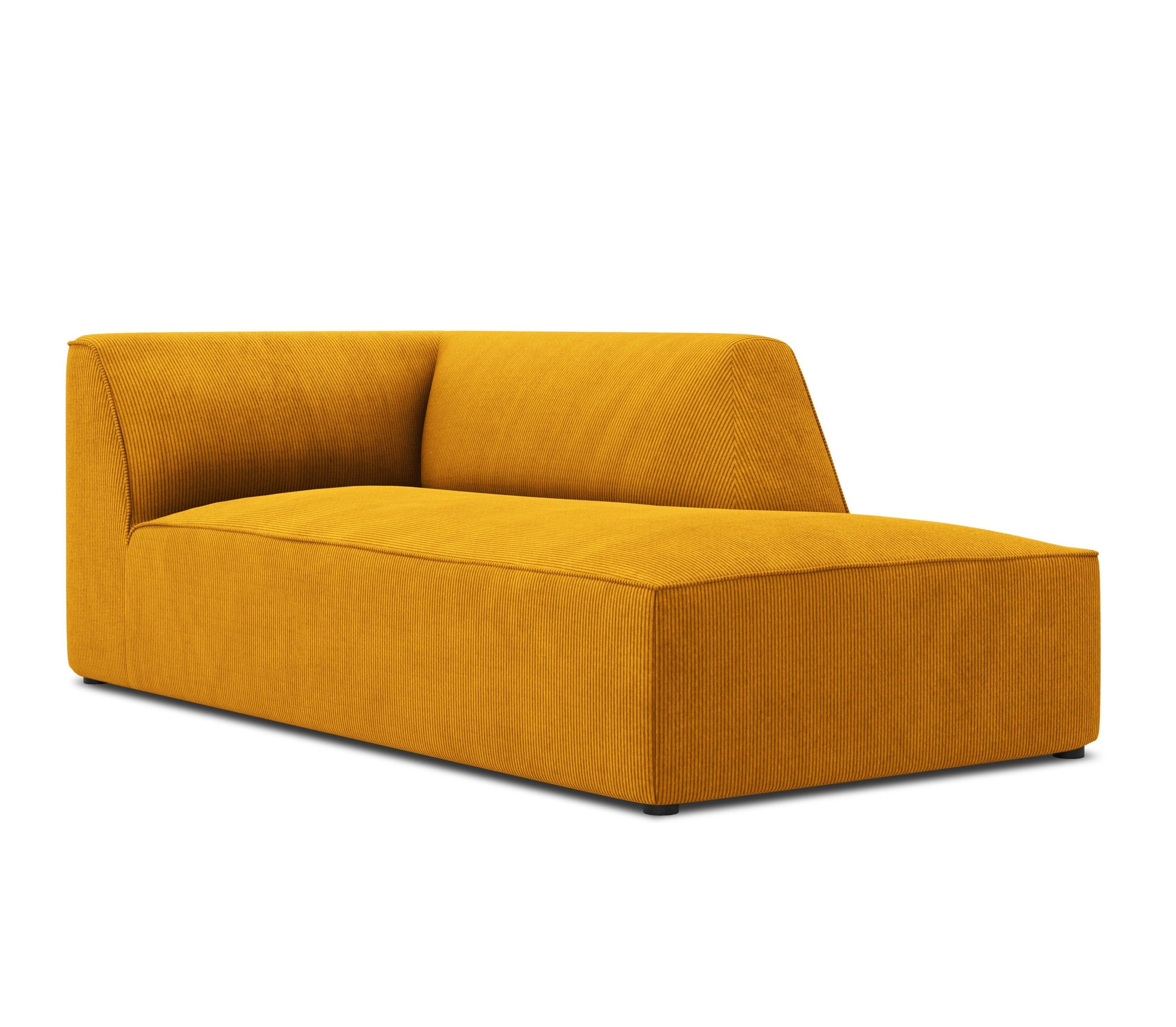 Szezlong sztruksowy prawostronny RUBY żółty Micadoni    Eye on Design