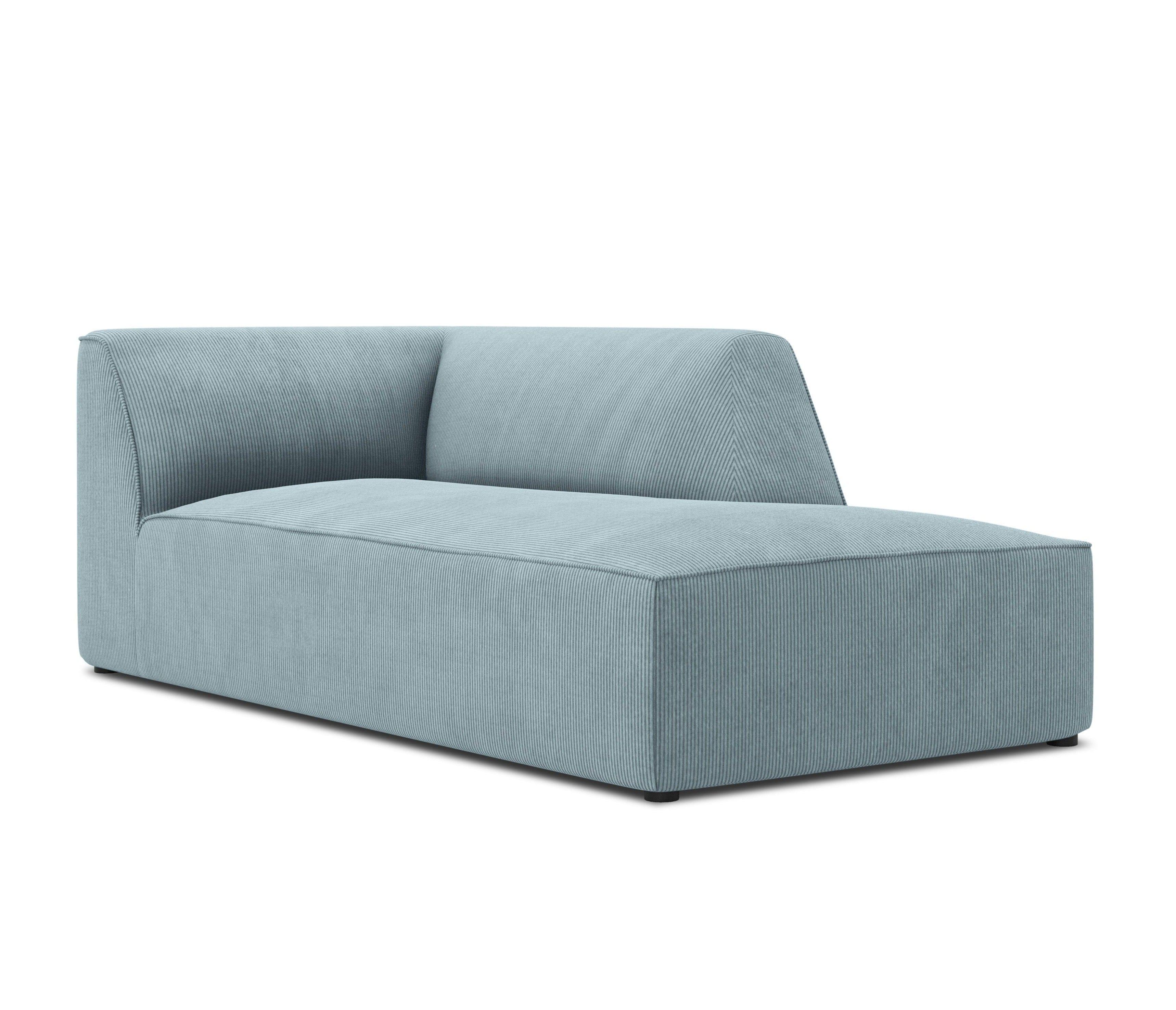 Szezlong sztruksowy prawostronny RUBY jasnoniebieski Micadoni    Eye on Design