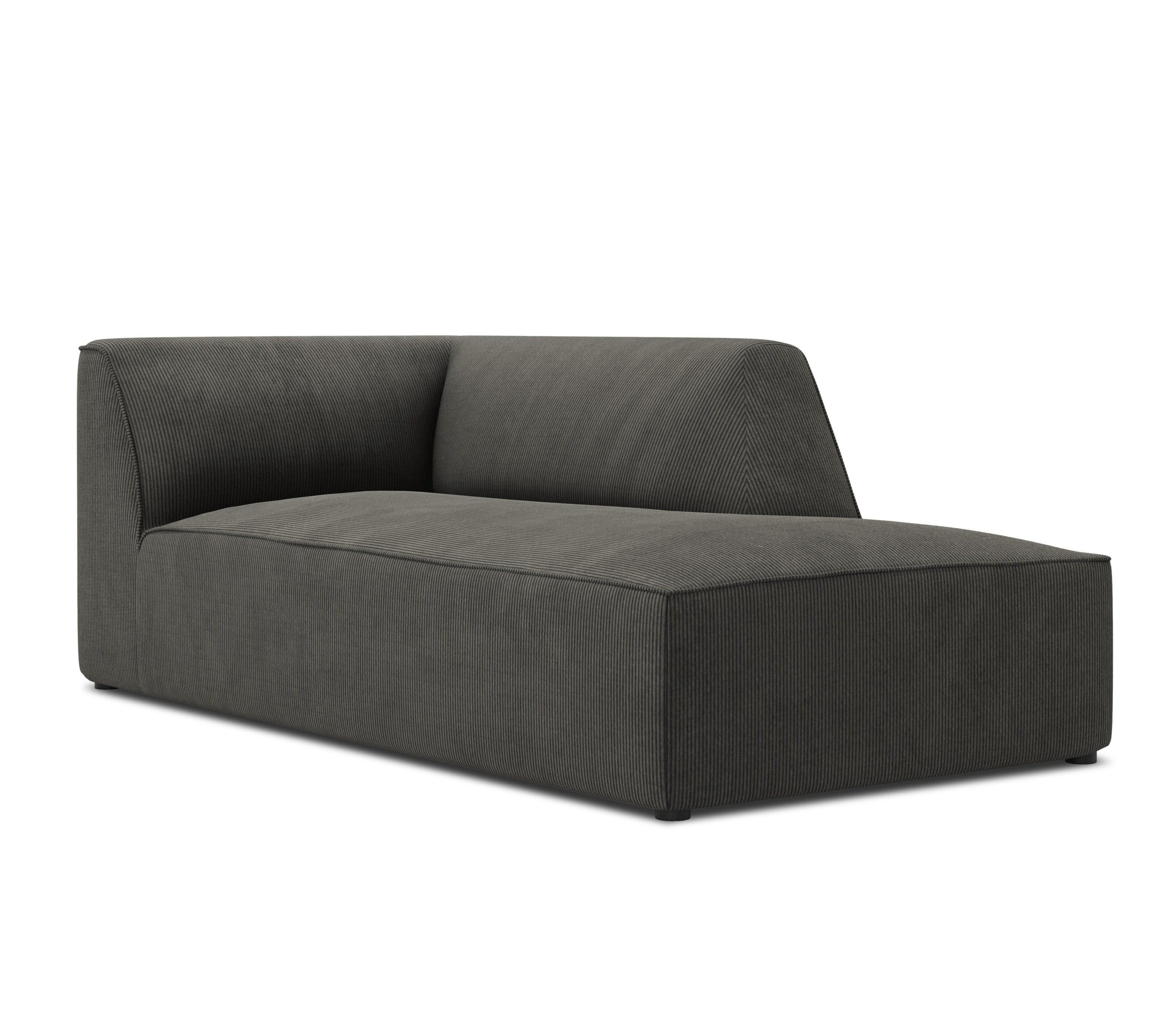 Szezlong sztruksowy prawostronny RUBY ciemnoszary Micadoni    Eye on Design