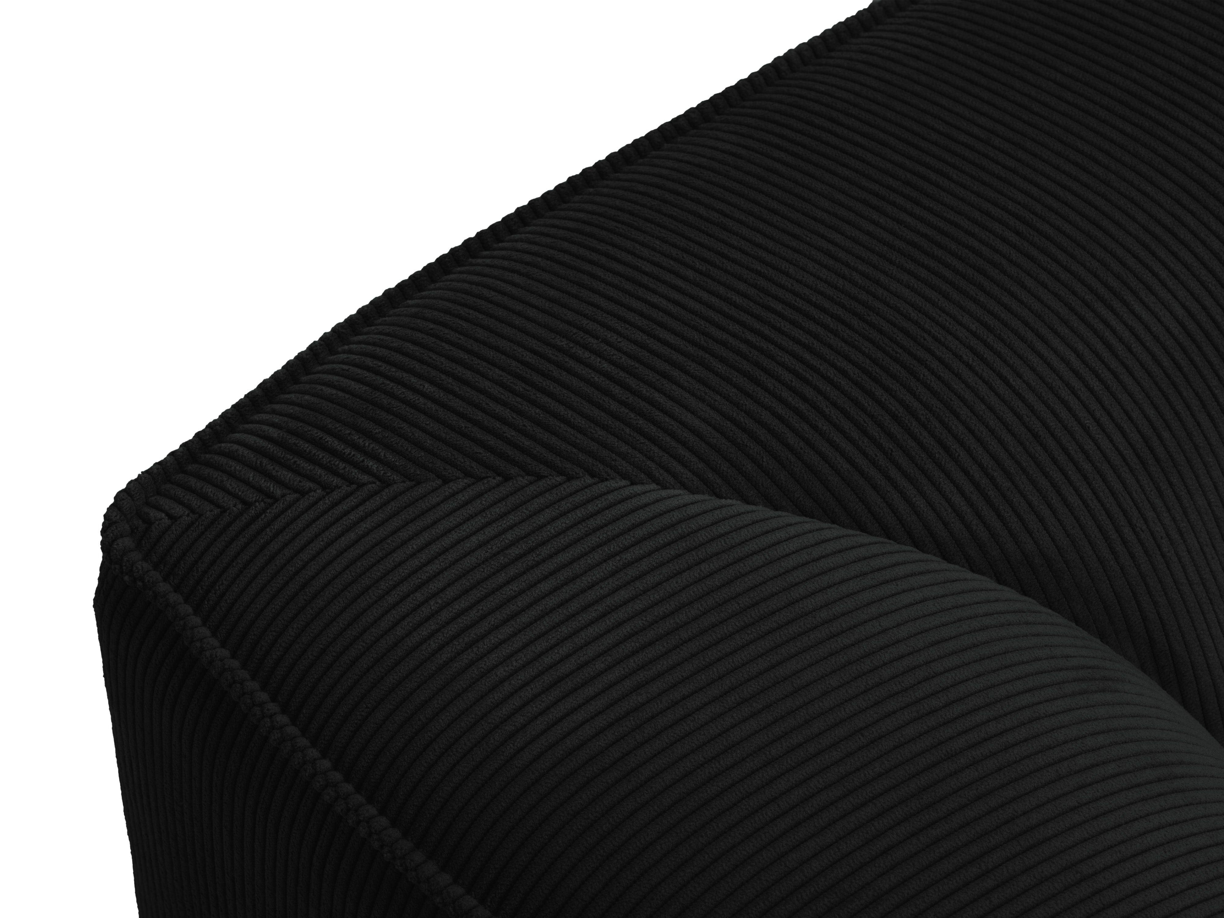 Szezlong sztruksowy prawostronny RUBY czarny Micadoni    Eye on Design