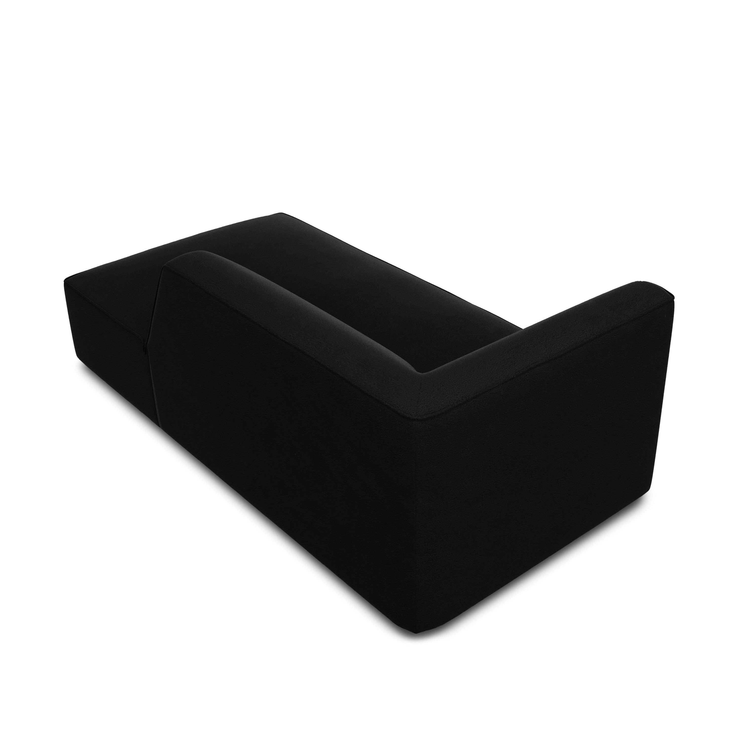 Szezlong aksamitny prawostronny RUBY czarny Micadoni    Eye on Design