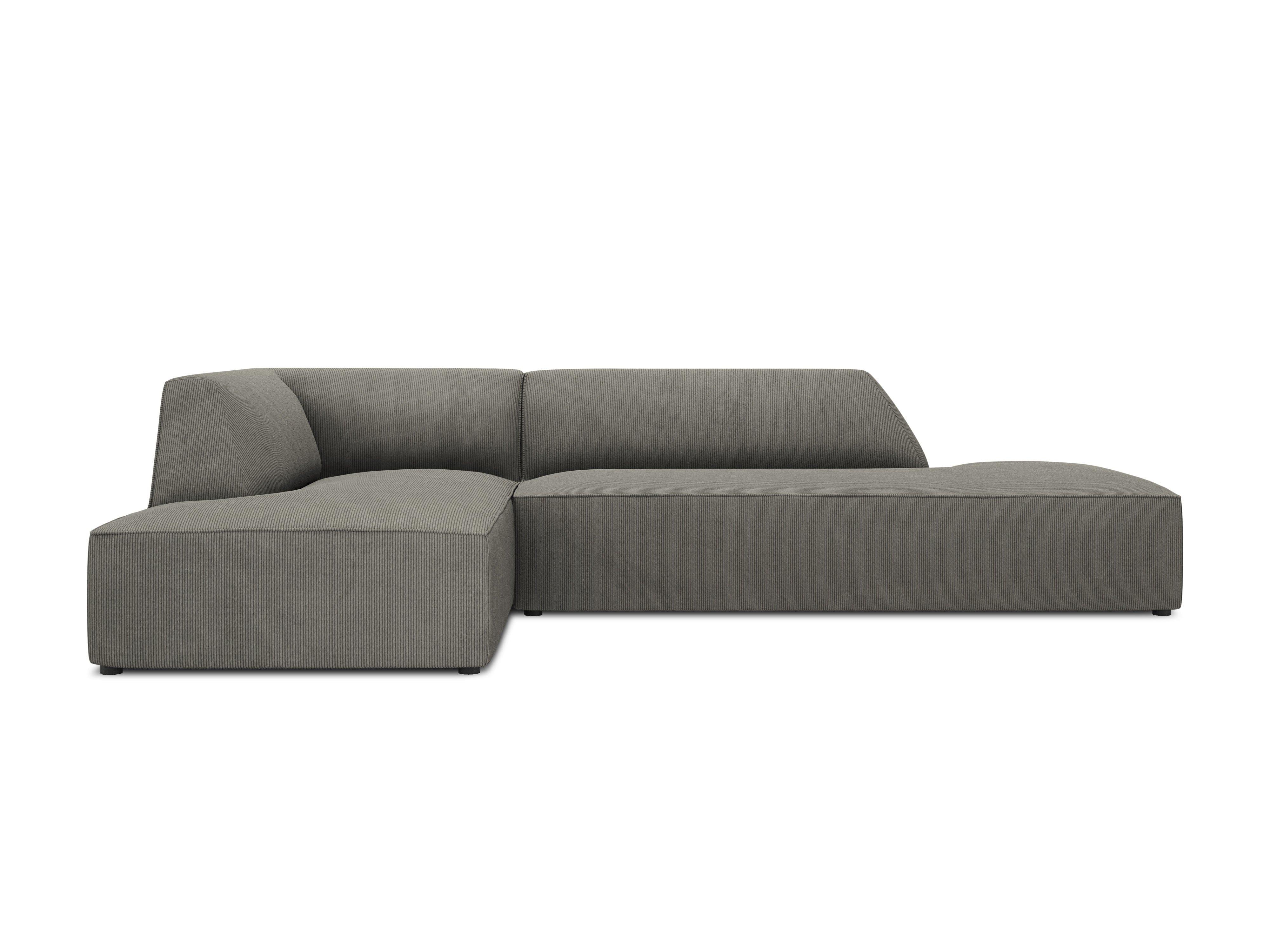 Sofa narożna sztruksowa lewostronna RUBY jasnoszary Micadoni    Eye on Design