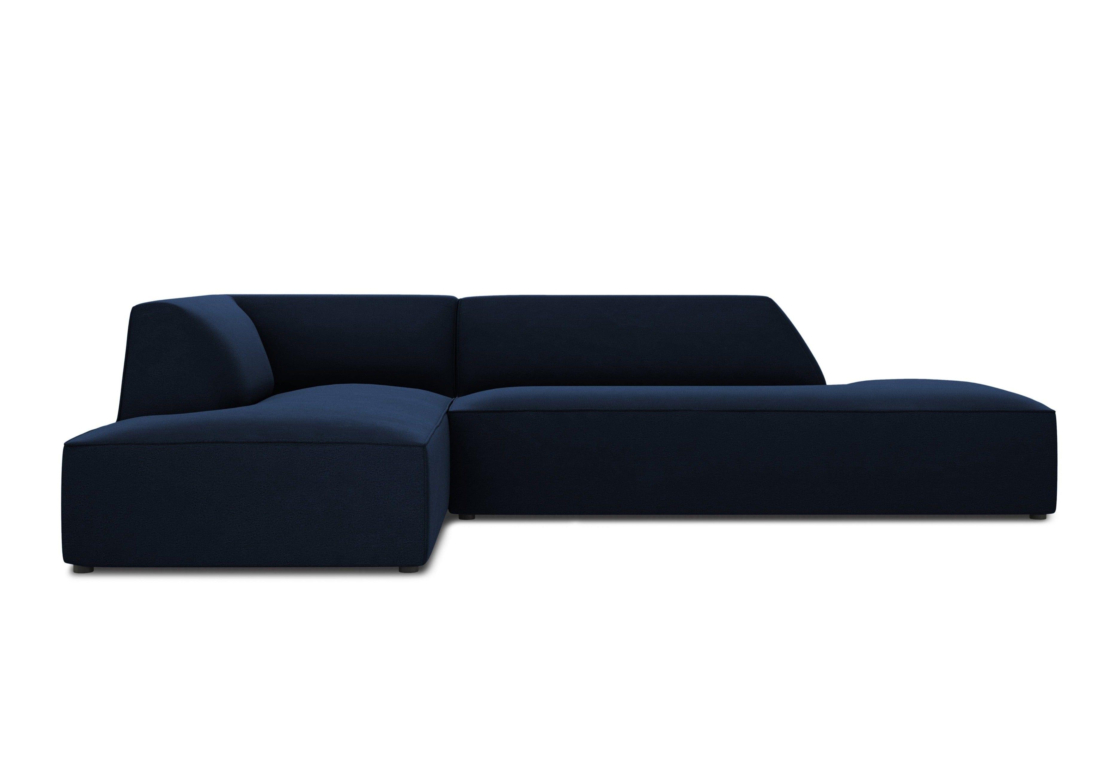 Sofa narożna aksamitna lewostronna RUBY granat królewski Micadoni    Eye on Design