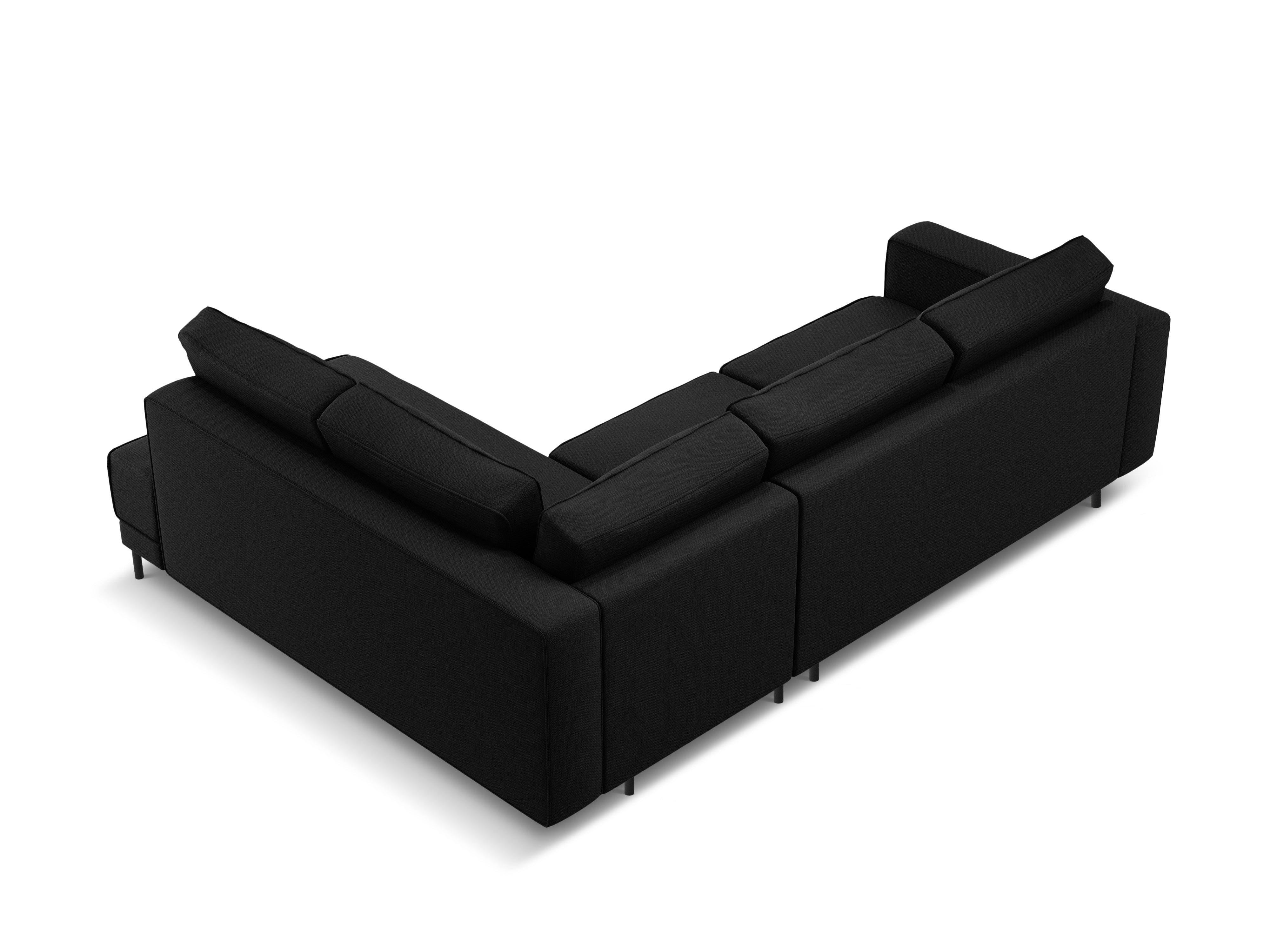 Narożnik prawostronny z funkcją spania CARO czarny Micadoni    Eye on Design