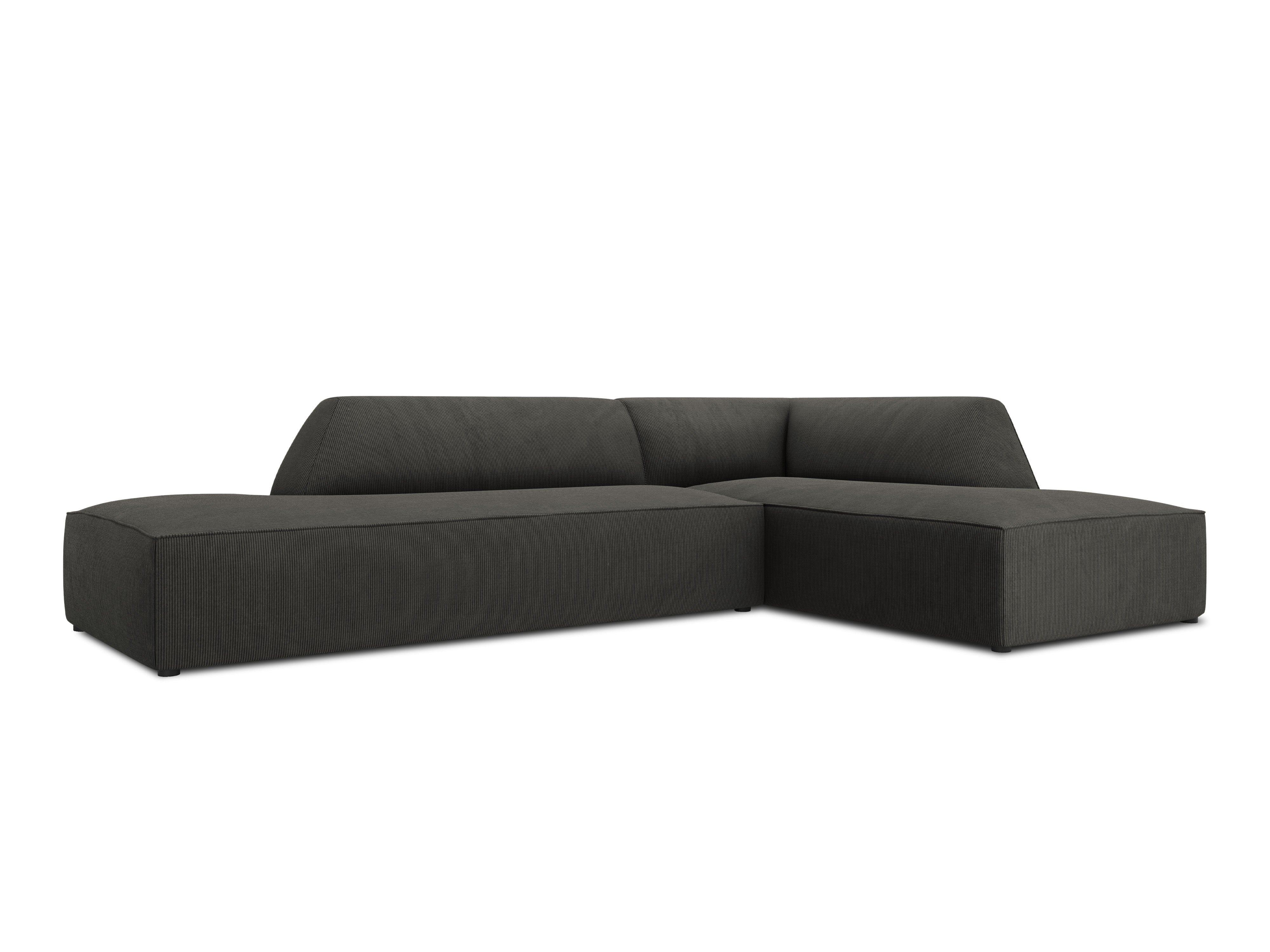Sofa narożna sztruksowa prawostronny RUBY ciemnoszary Micadoni    Eye on Design