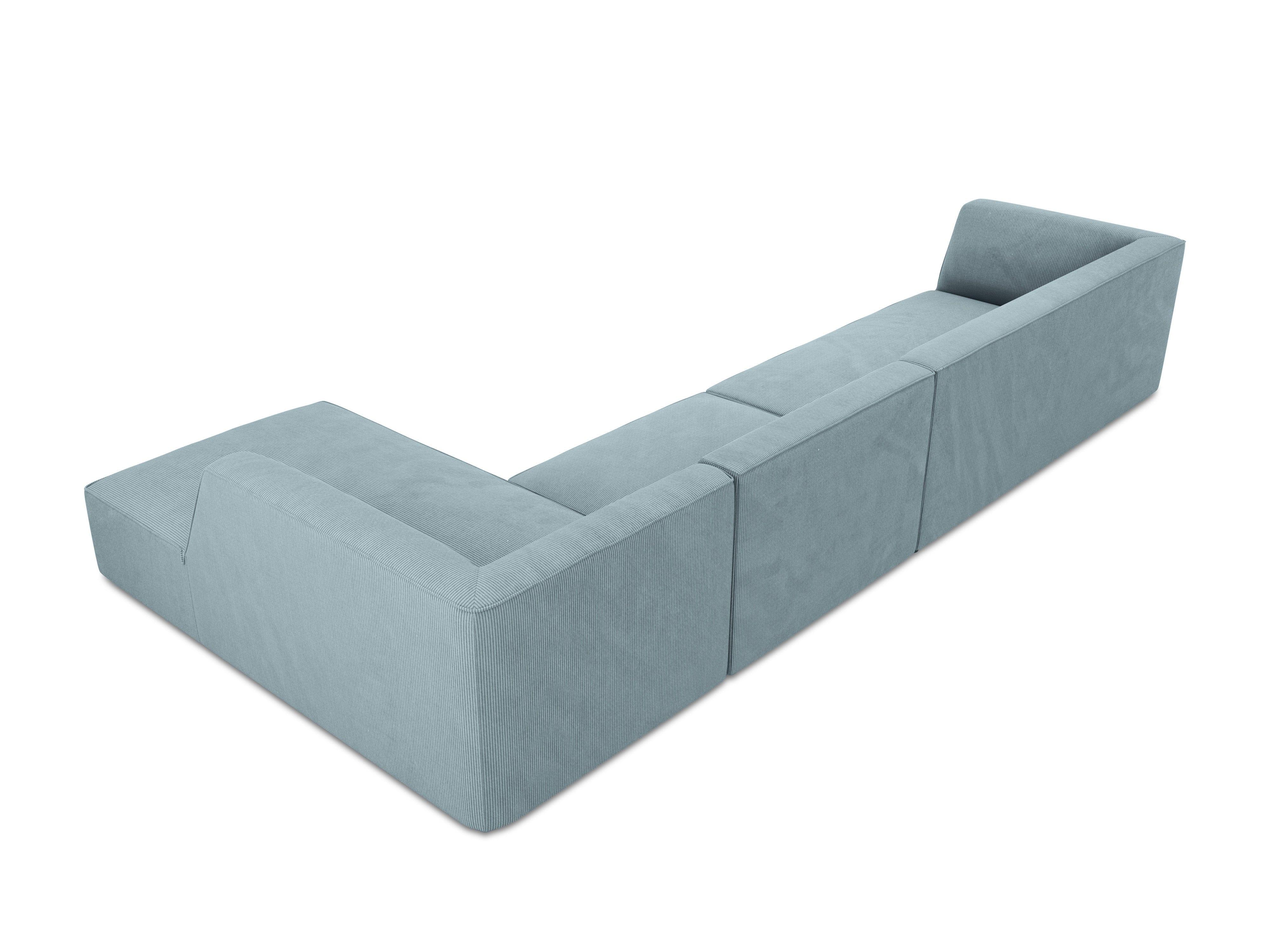 Narożnik sztruksowy 5-osobowy prawostronny RUBY jasnoniebieski Micadoni    Eye on Design