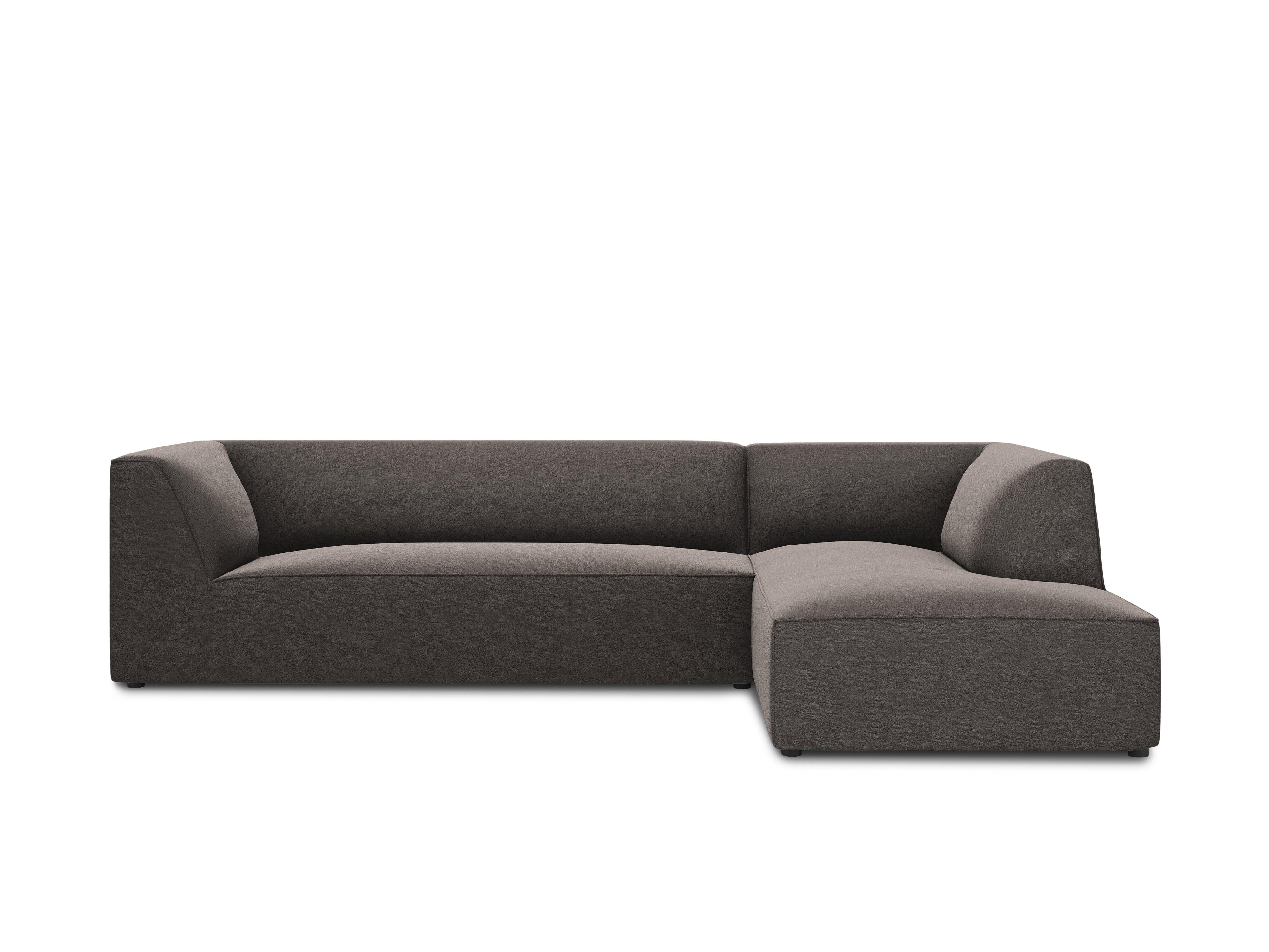 Narożnik aksamitny 4-osobowy prawostronny RUBY ciemnoszary Micadoni    Eye on Design