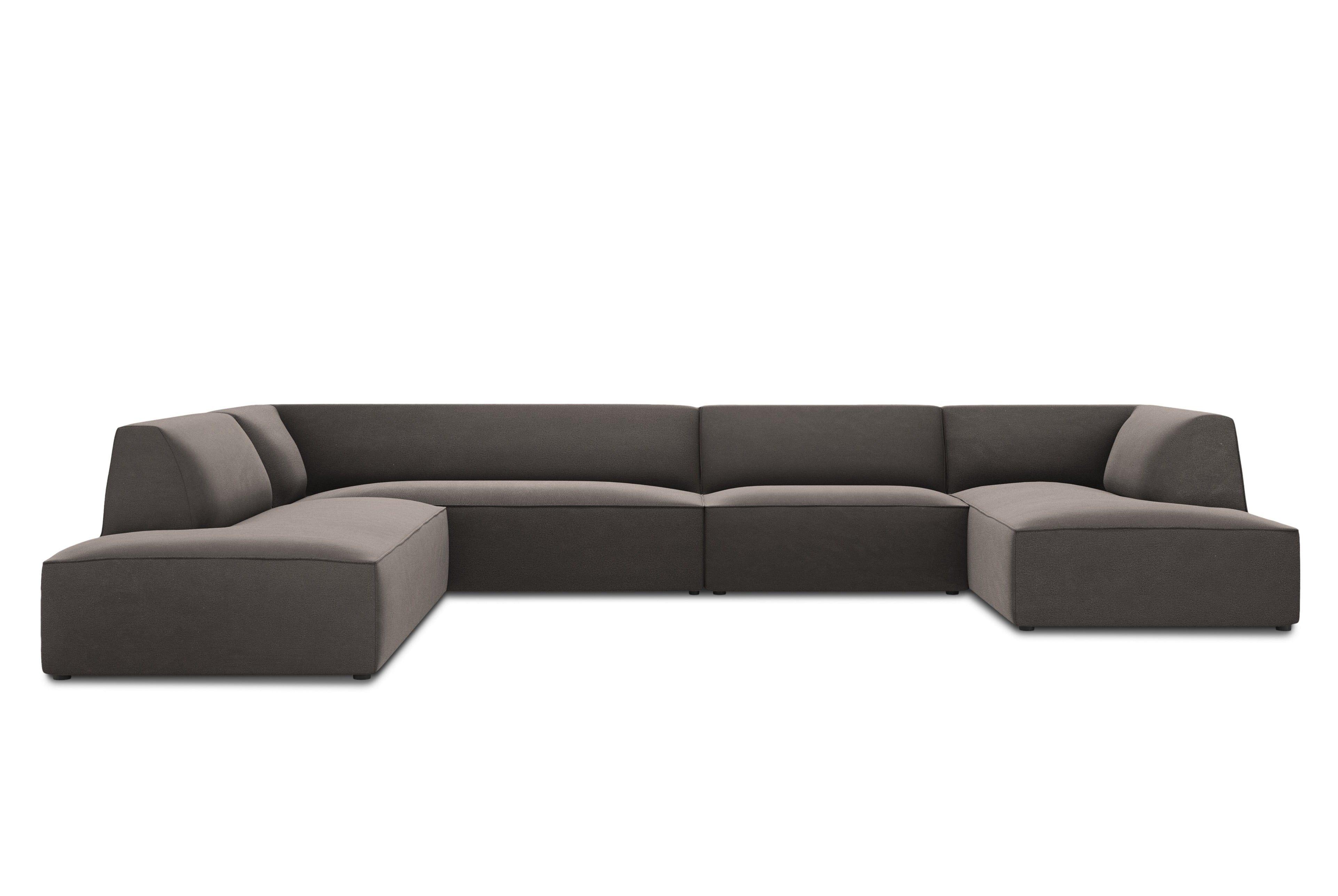 Narożnik w kształcie U aksamitny lewostronny RUBY ciemnoszary Micadoni    Eye on Design