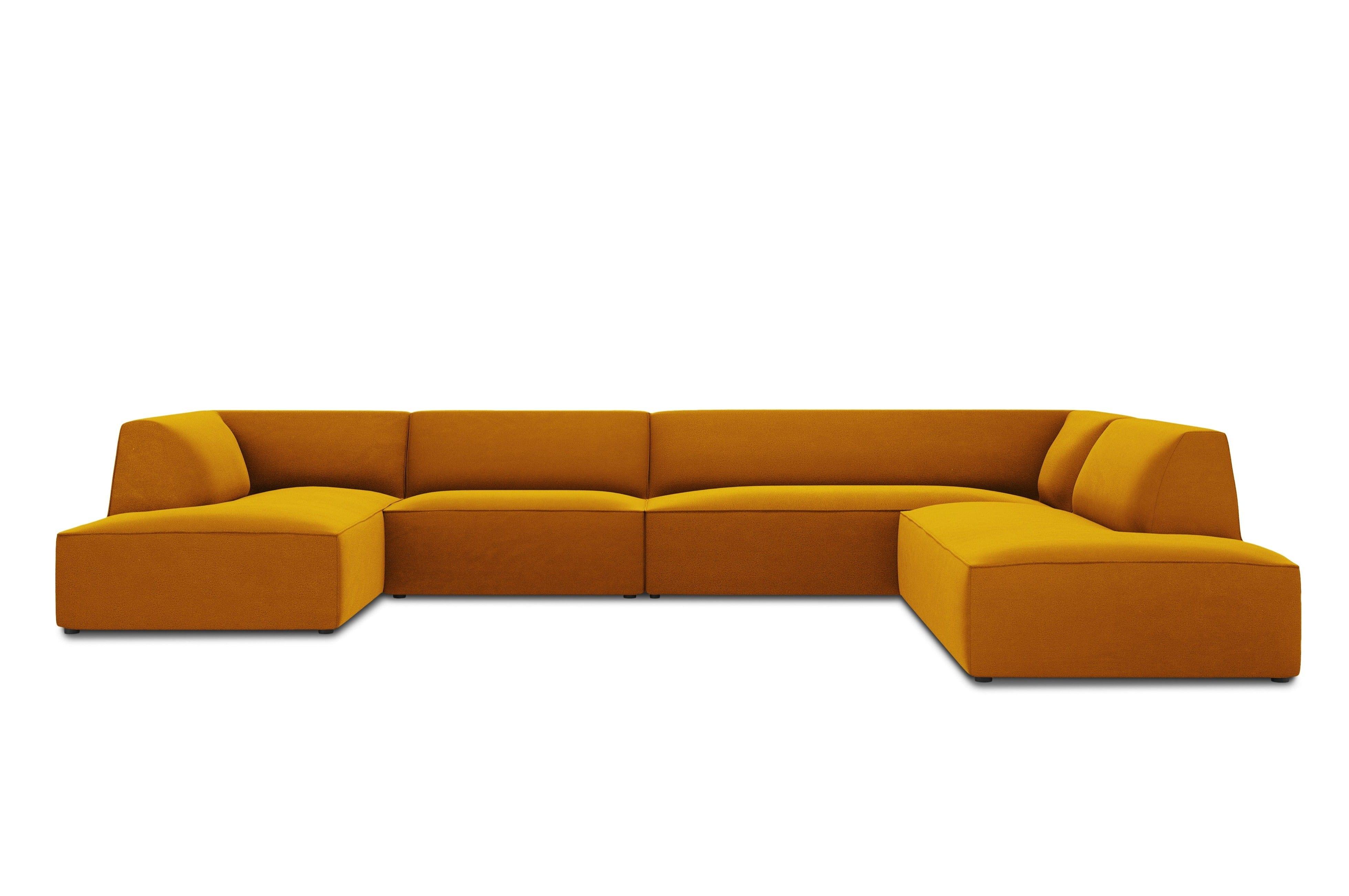 Narożnik w kształcie U aksamitny prawostronny RUBY żółty Micadoni    Eye on Design