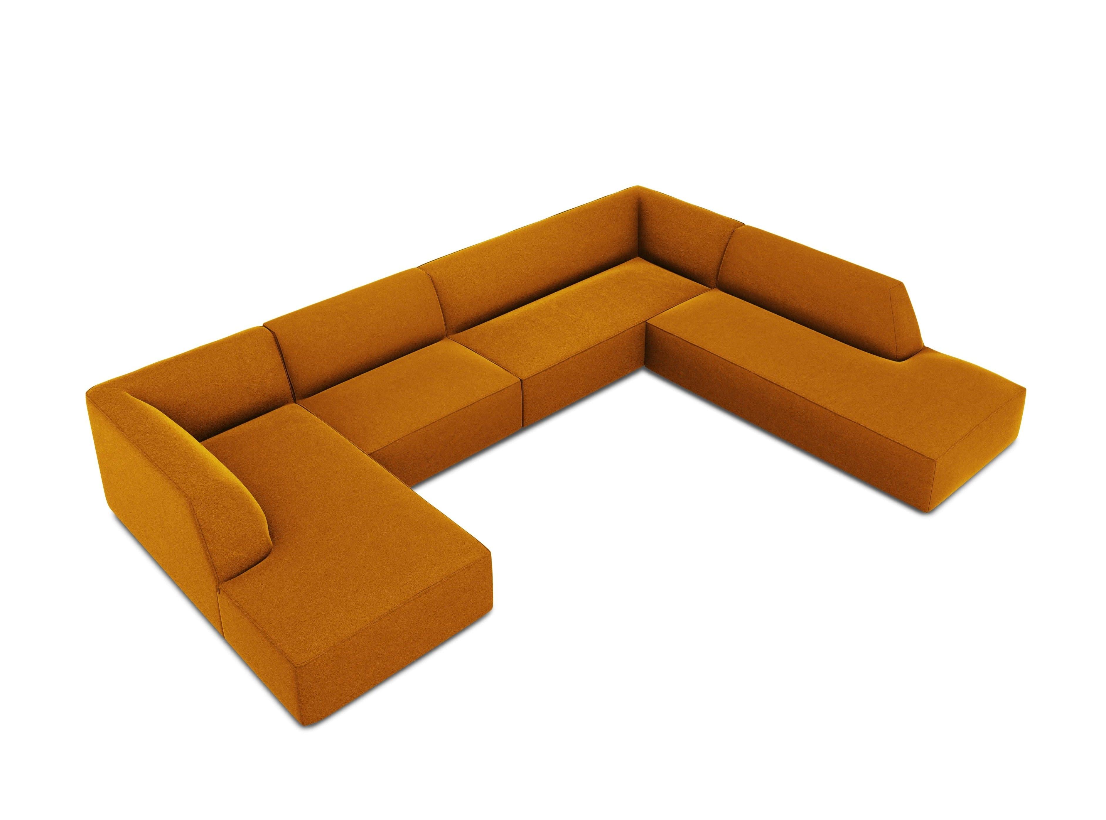 Narożnik w kształcie U aksamitny prawostronny RUBY żółty Micadoni    Eye on Design