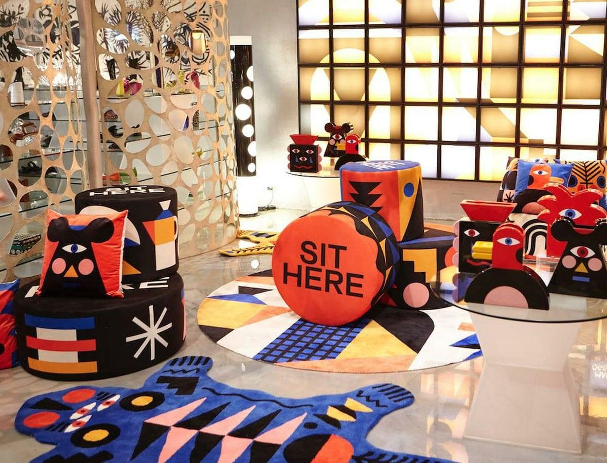 Poduszka dwustronna RED PALM Qeeboo    Eye on Design