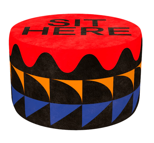 Puf szeroki SIT HERE czerwony Qeeboo    Eye on Design