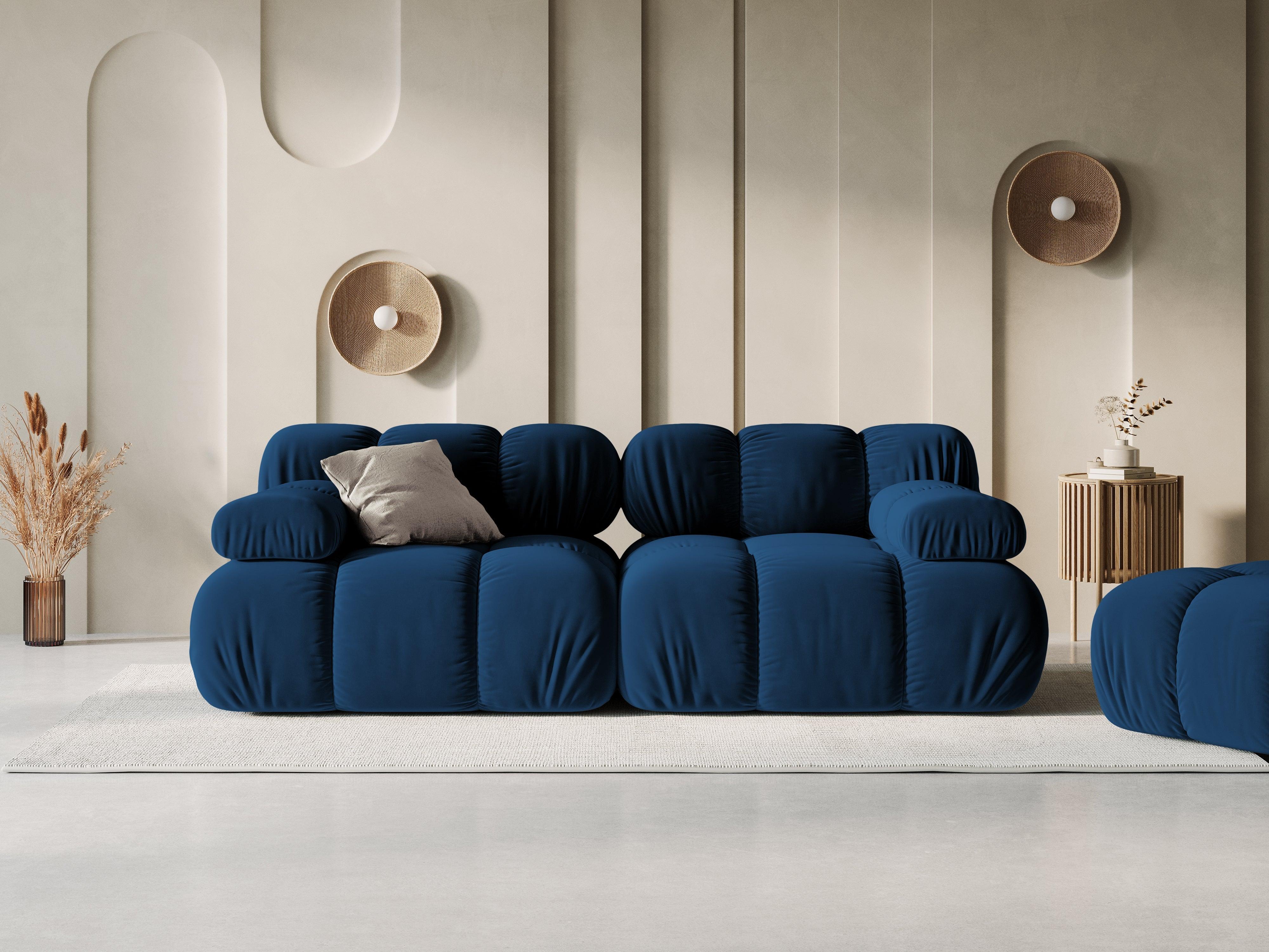 Sofa aksamitna 2-osobowa TROPEA granat królewski Milo Casa    Eye on Design